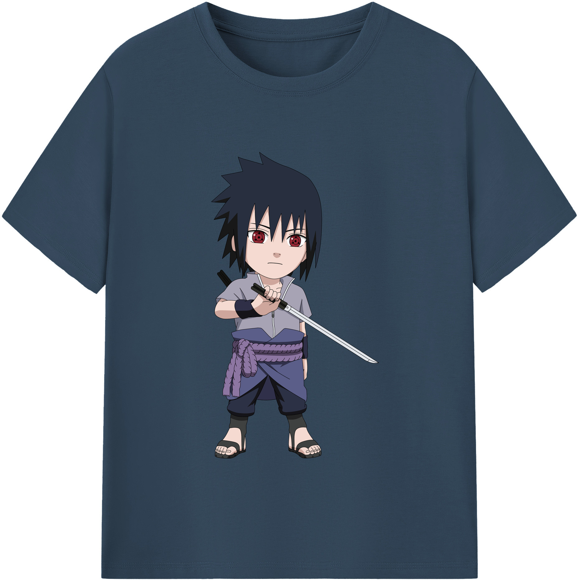 （画像用） NARUTO -ナルト- うちは サスケ Uchiha Sasuke レディースカジュアルプリントTシャツ（綿100％）