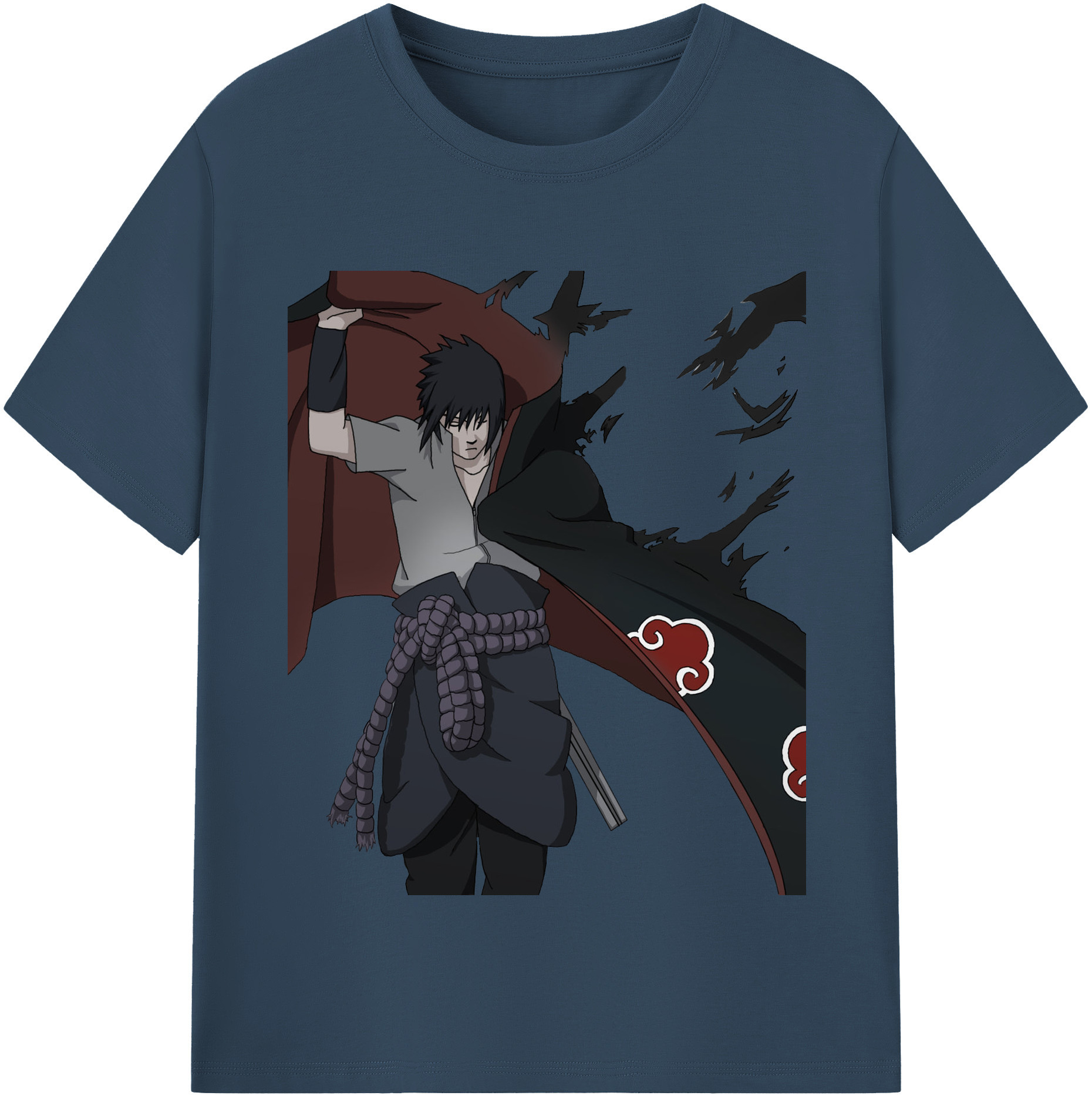 （画像用） NARUTO -ナルト- うちは サスケ Uchiha Sasuke レディースカジュアルプリントTシャツ（綿100％）