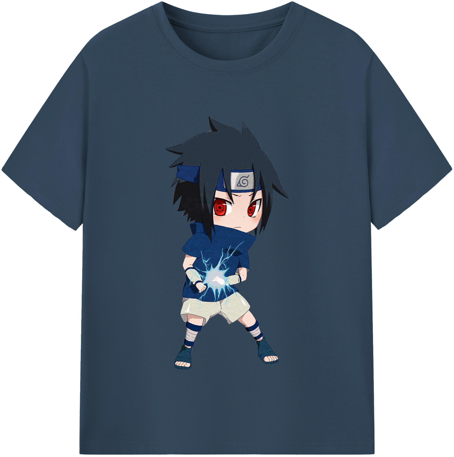 （画像用） NARUTO -ナルト- うちは サスケ Uchiha Sasuke レディースカジュアルプリントTシャツ（綿100％）