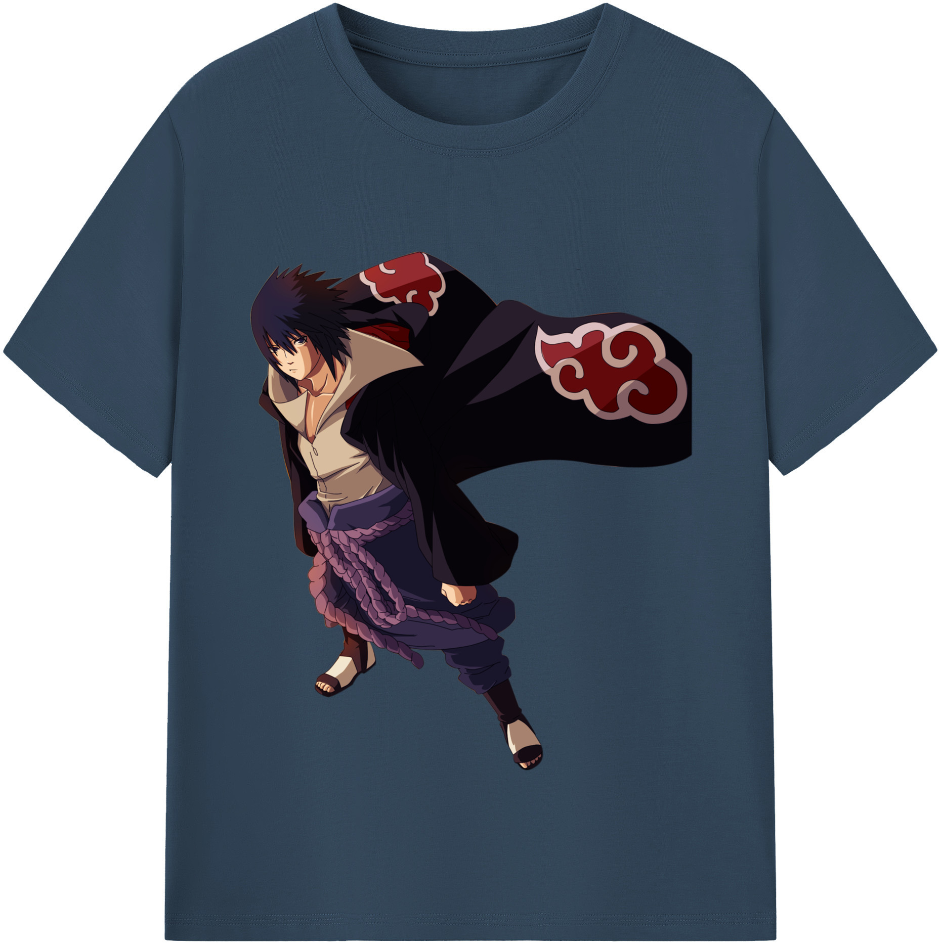 （画像用） NARUTO -ナルト- うちは サスケ Uchiha Sasuke レディースカジュアルプリントTシャツ（綿100％）