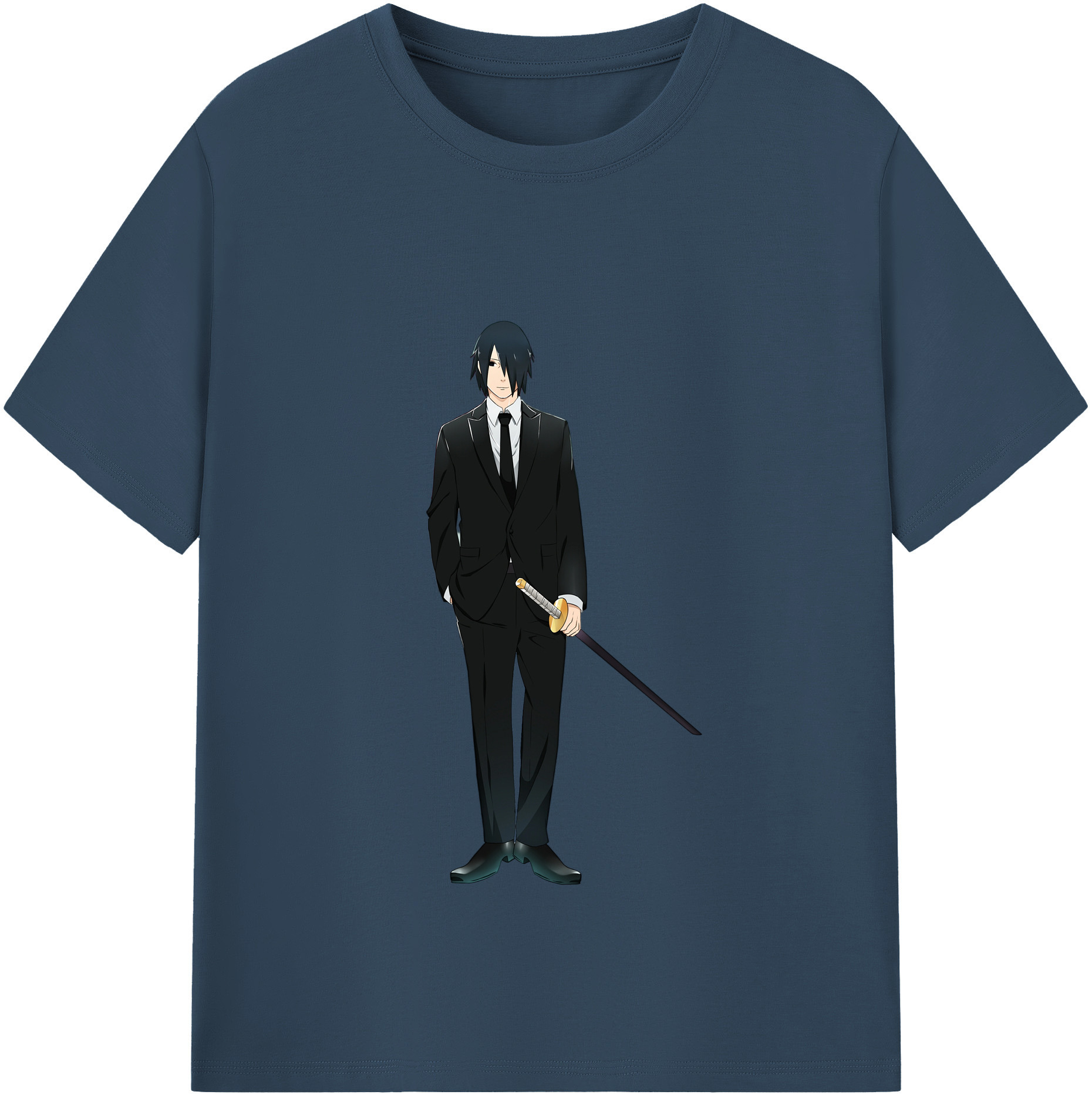 （画像用） NARUTO -ナルト- うちは サスケ Uchiha Sasuke レディースカジュアルプリントTシャツ（綿100％）