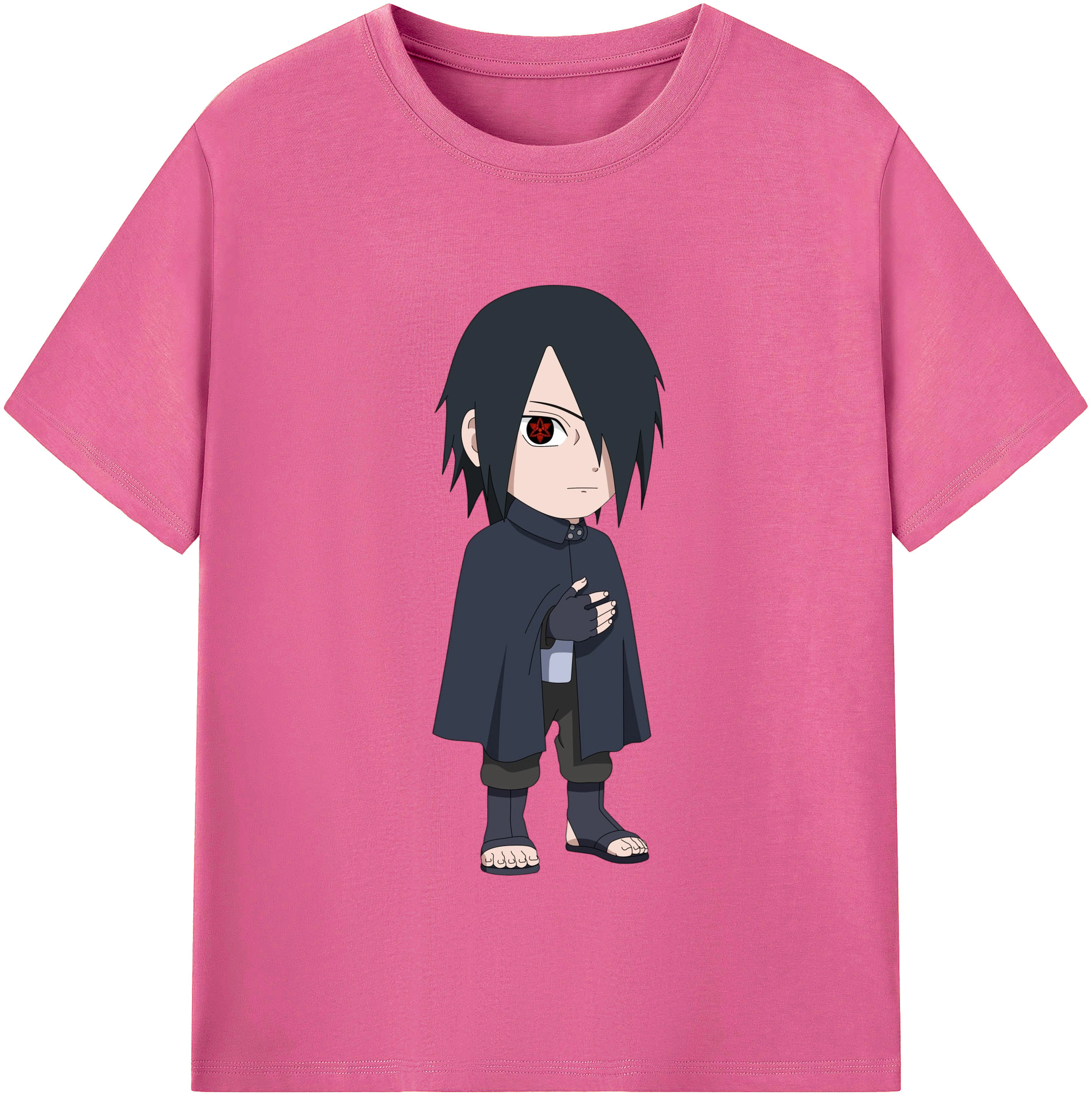 （画像用） NARUTO -ナルト- うちは サスケ Uchiha Sasuke レディースカジュアルプリントTシャツ（綿100％）