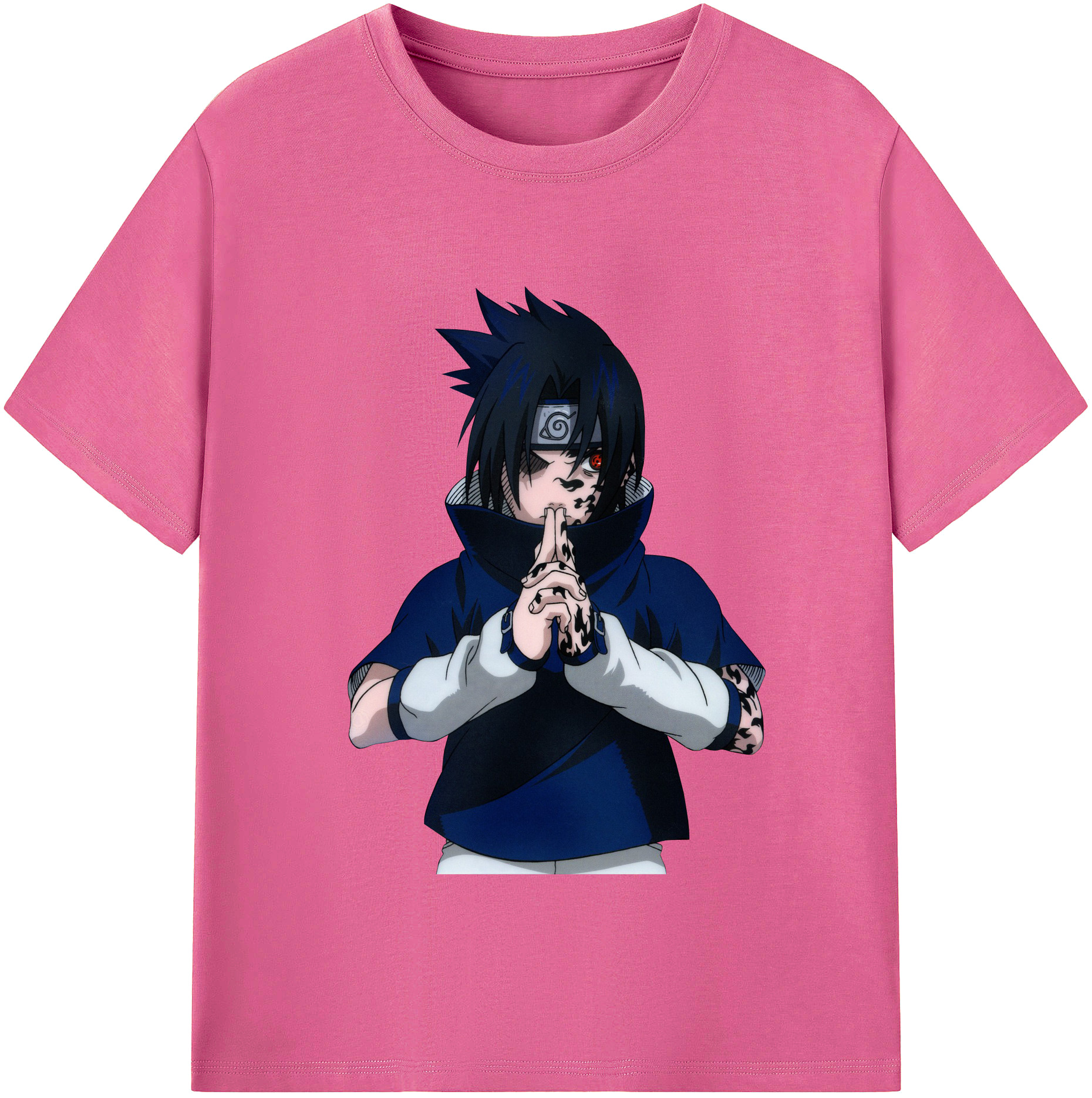 （画像用） NARUTO -ナルト- うちは サスケ Uchiha Sasuke レディースカジュアルプリントTシャツ（綿100％）