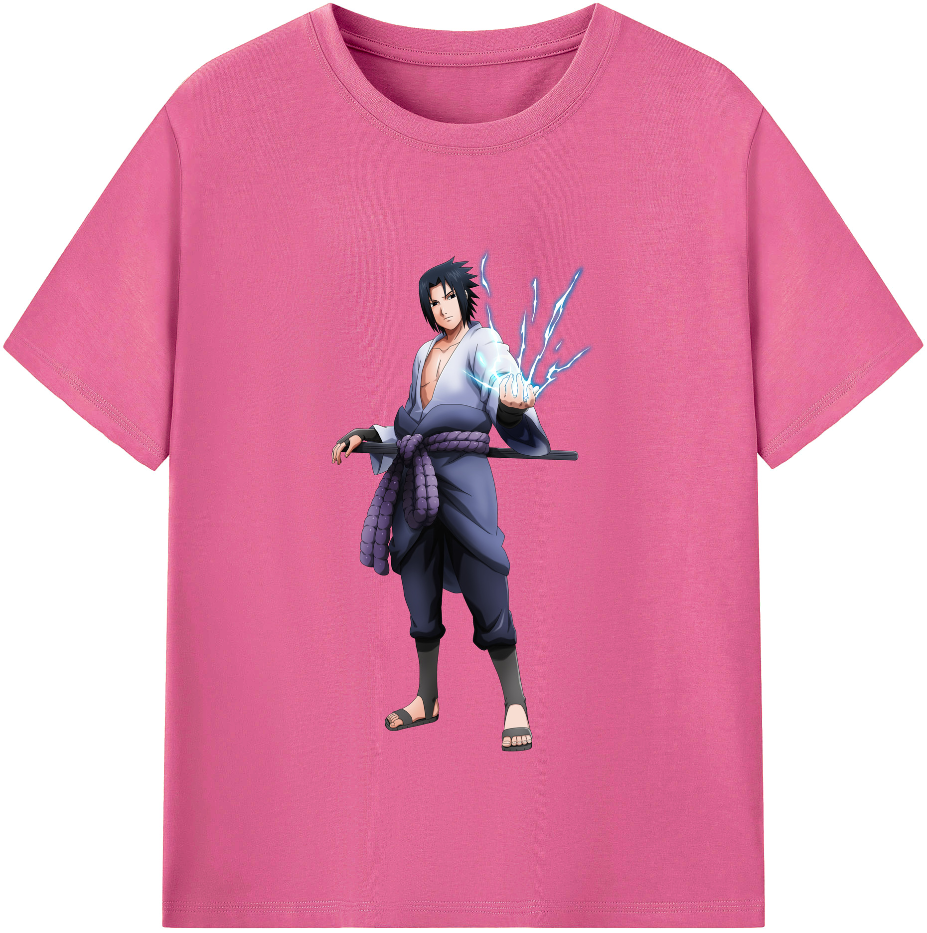 （画像用） NARUTO -ナルト- うちは サスケ Uchiha Sasuke レディースカジュアルプリントTシャツ（綿100％）