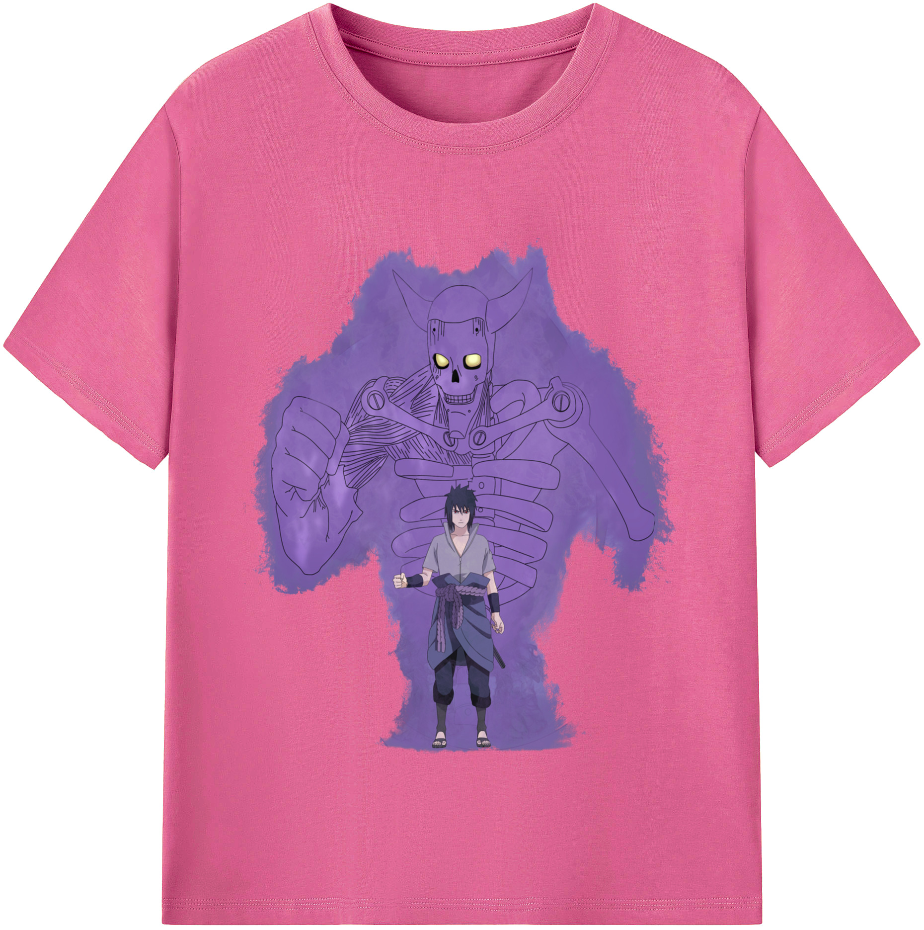 （画像用） NARUTO -ナルト- うちは サスケ Uchiha Sasuke レディースカジュアルプリントTシャツ（綿100％）