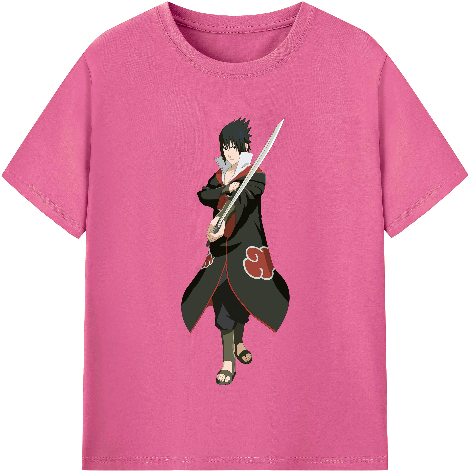 （画像用） NARUTO -ナルト- うちは サスケ Uchiha Sasuke レディースカジュアルプリントTシャツ（綿100％）