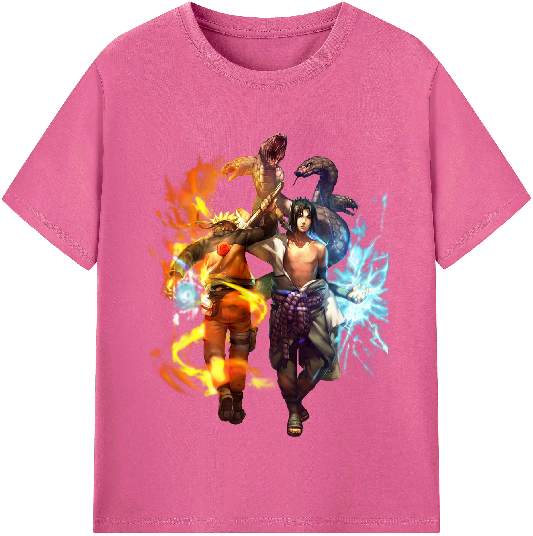 （画像用） NARUTO -ナルト- うちは サスケ Uchiha Sasuke レディースカジュアルプリントTシャツ（綿100％）
