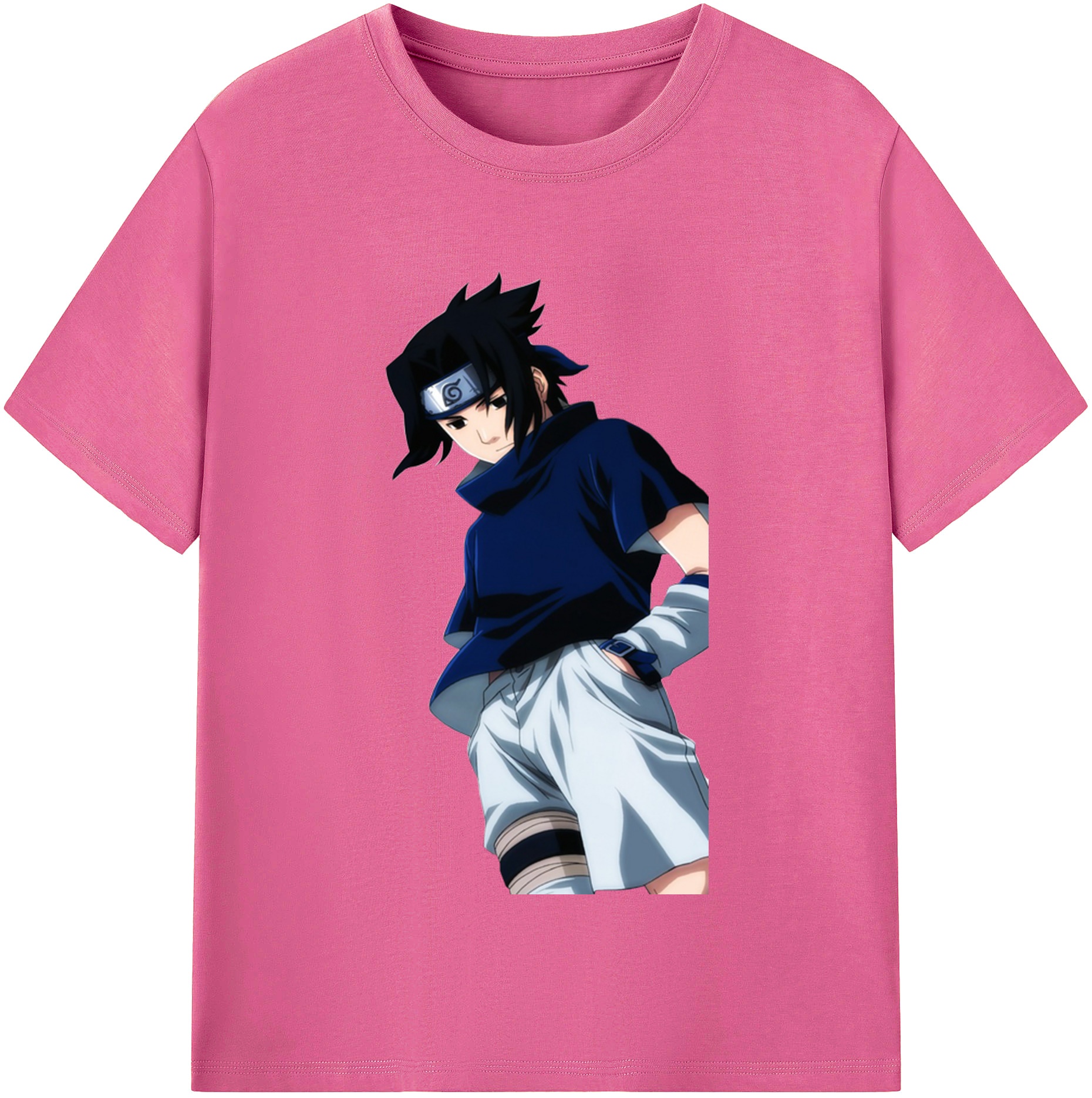 （画像用） NARUTO -ナルト- うちは サスケ Uchiha Sasuke レディースカジュアルプリントTシャツ（綿100％）