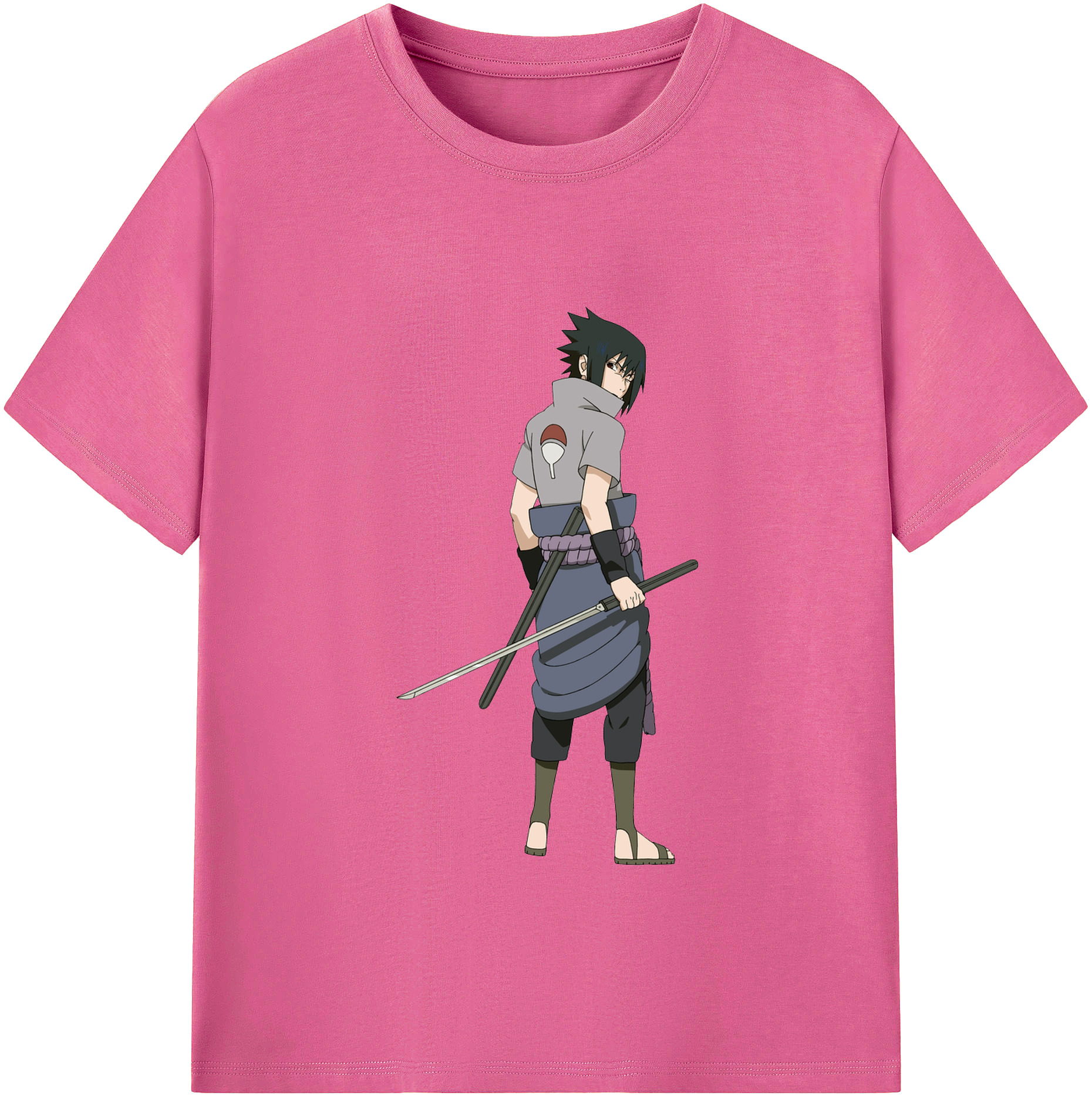 （画像用） NARUTO -ナルト- うちは サスケ Uchiha Sasuke レディースカジュアルプリントTシャツ（綿100％）