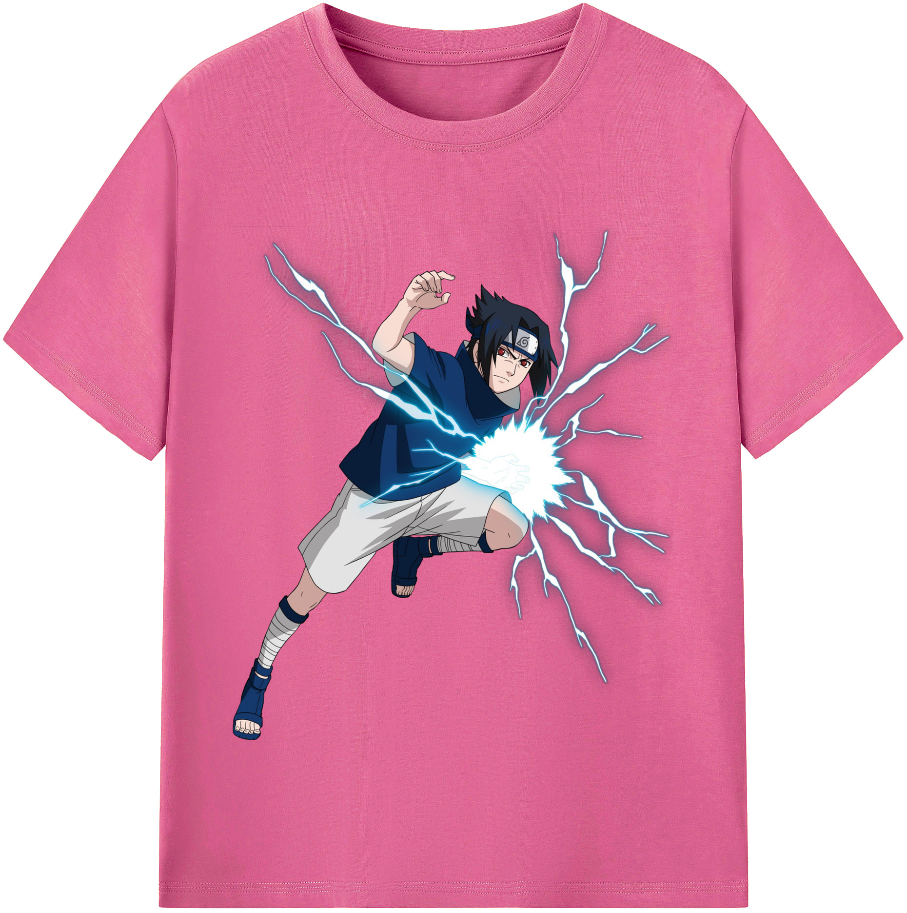 （画像用） NARUTO -ナルト- うちは サスケ Uchiha Sasuke レディースカジュアルプリントTシャツ（綿100％）