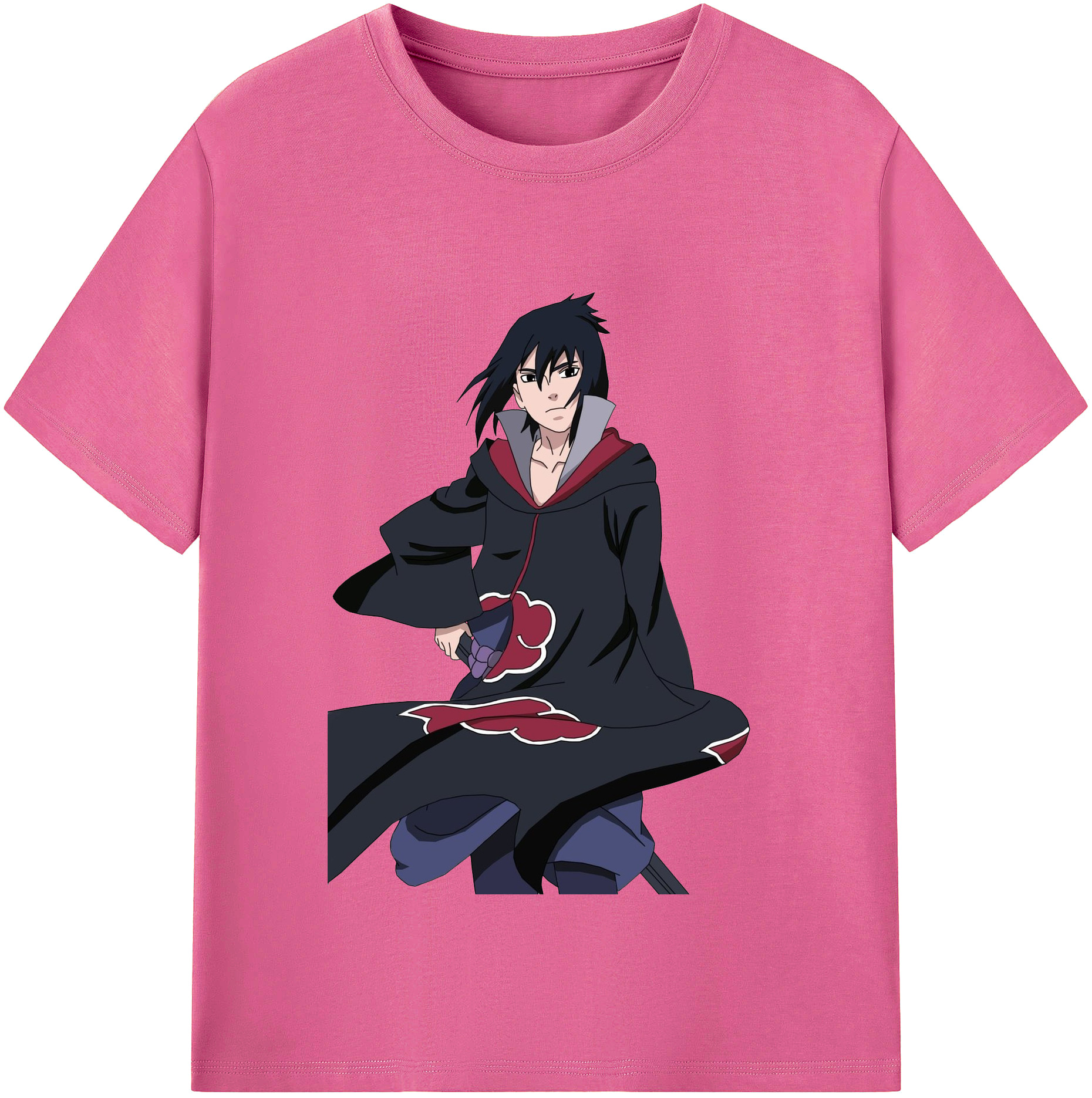 （画像用） NARUTO -ナルト- うちは サスケ Uchiha Sasuke レディースカジュアルプリントTシャツ（綿100％）