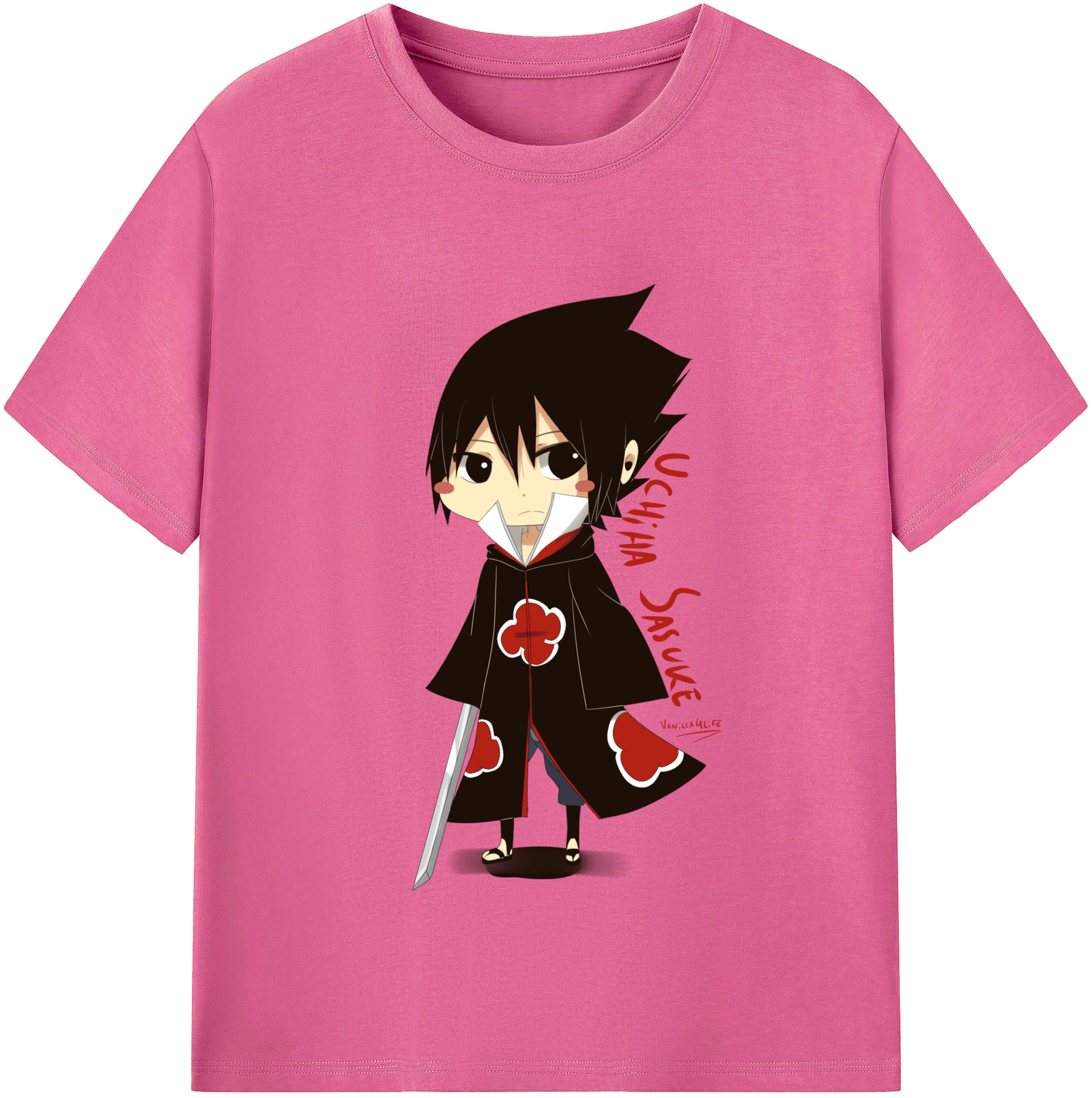（画像用） NARUTO -ナルト- うちは サスケ Uchiha Sasuke レディースカジュアルプリントTシャツ（綿100％）