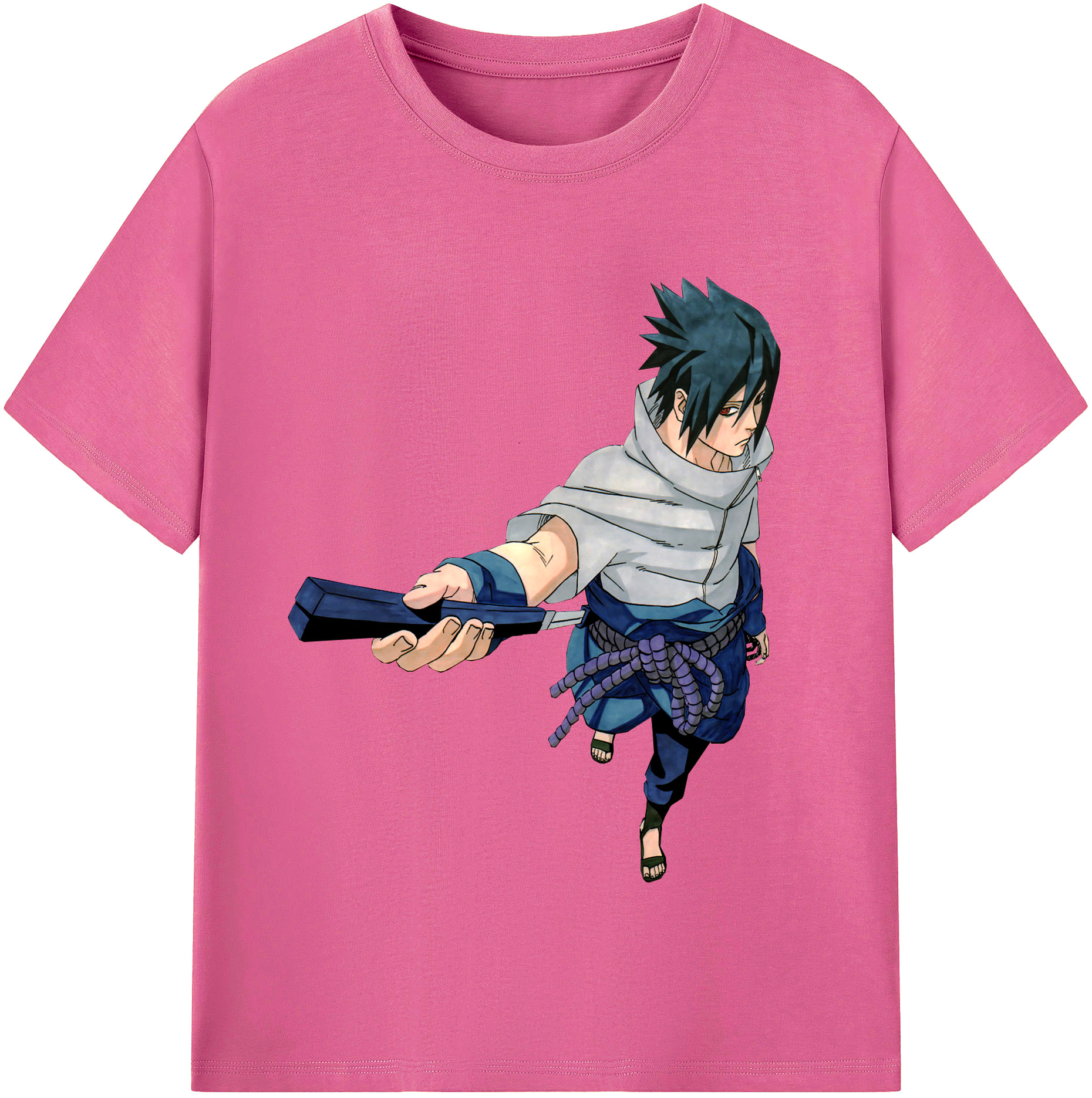 （画像用） NARUTO -ナルト- うちは サスケ Uchiha Sasuke レディースカジュアルプリントTシャツ（綿100％）