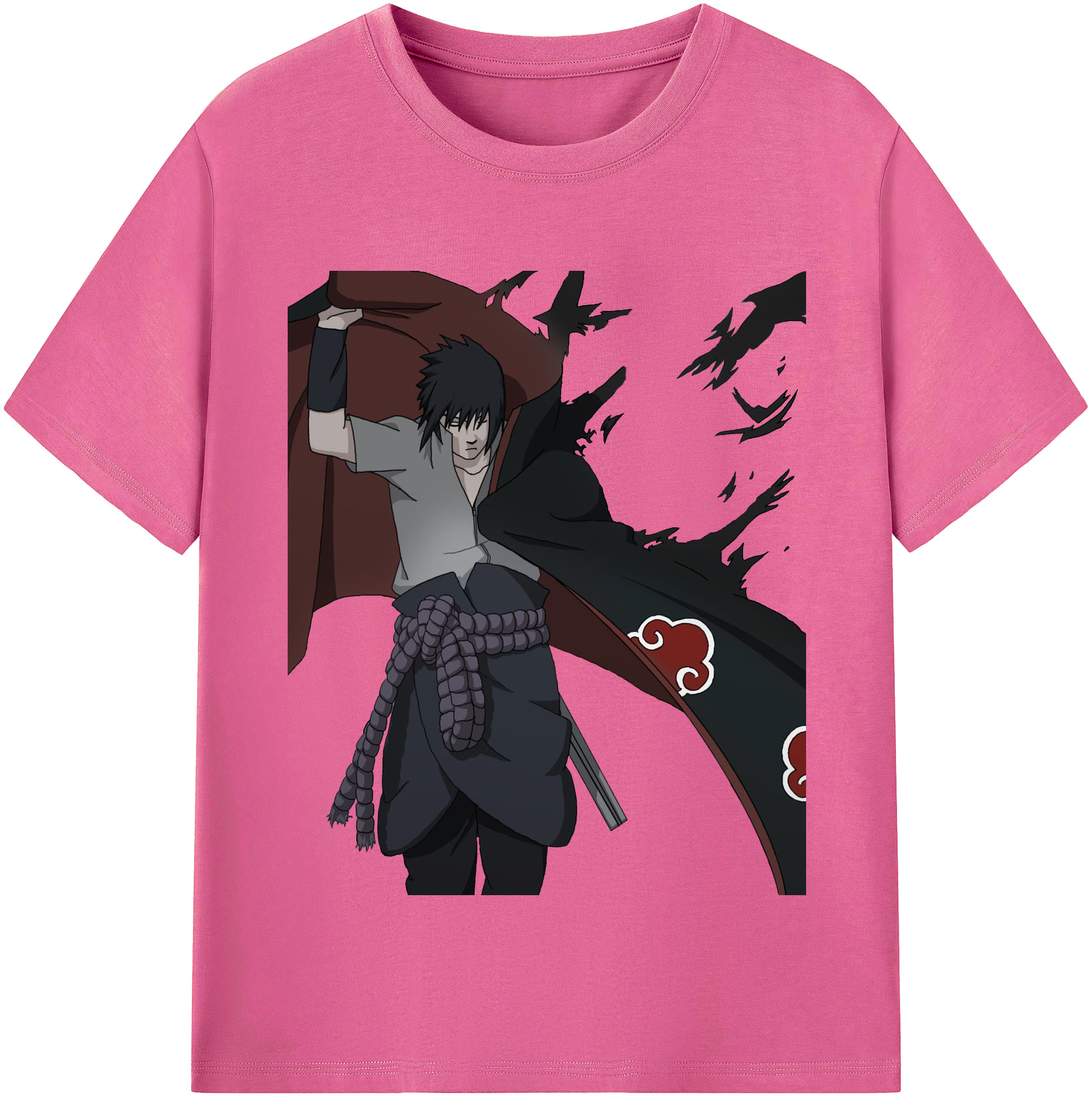 （画像用） NARUTO -ナルト- うちは サスケ Uchiha Sasuke レディースカジュアルプリントTシャツ（綿100％）