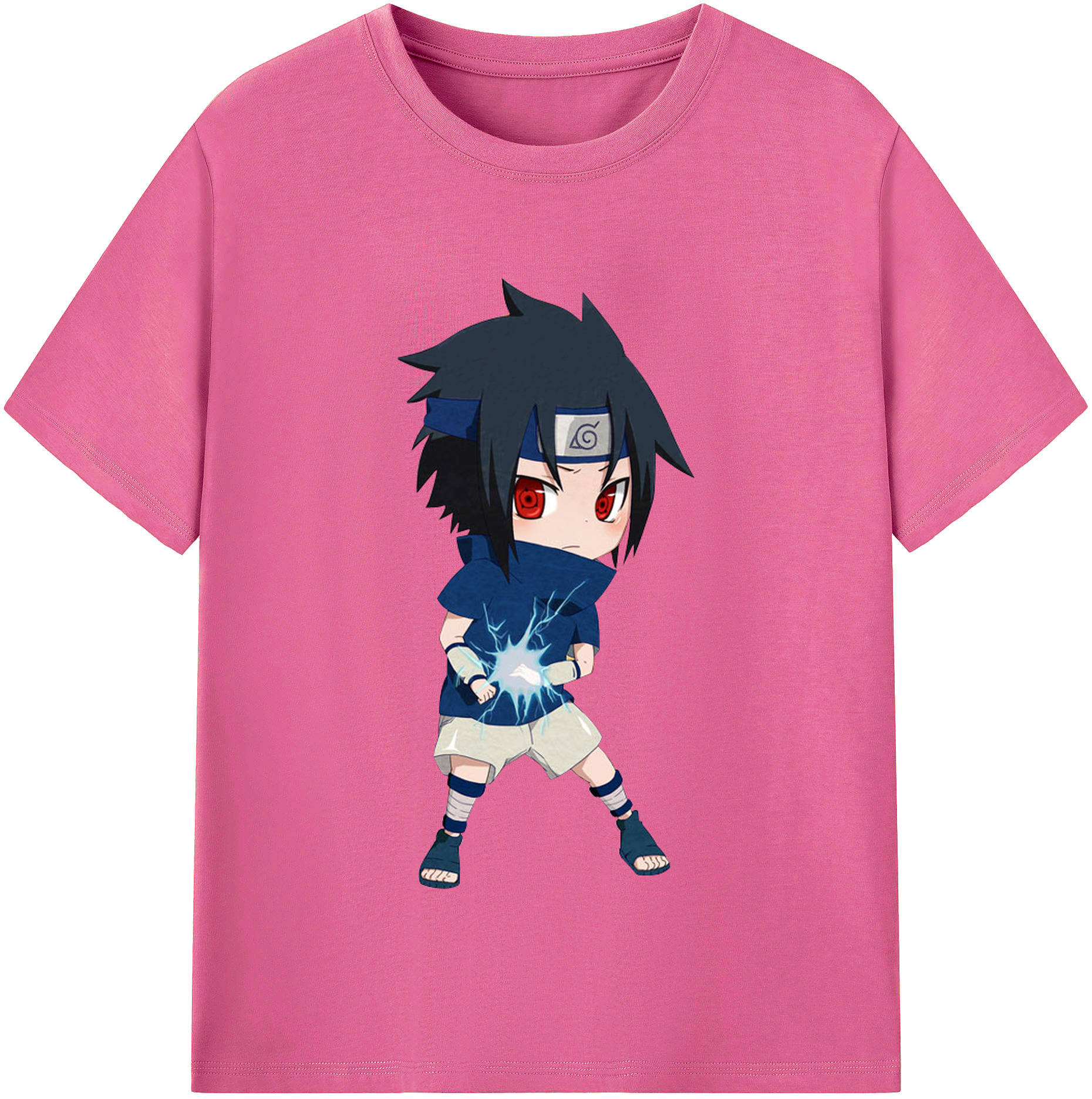 （画像用） NARUTO -ナルト- うちは サスケ Uchiha Sasuke レディースカジュアルプリントTシャツ（綿100％）