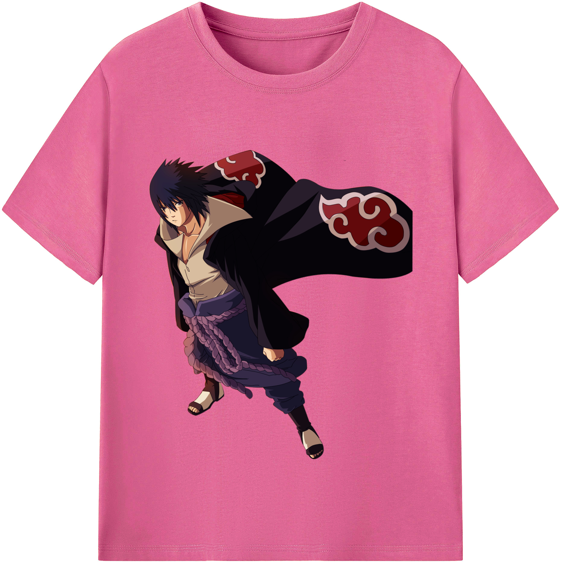 （画像用） NARUTO -ナルト- うちは サスケ Uchiha Sasuke レディースカジュアルプリントTシャツ（綿100％）