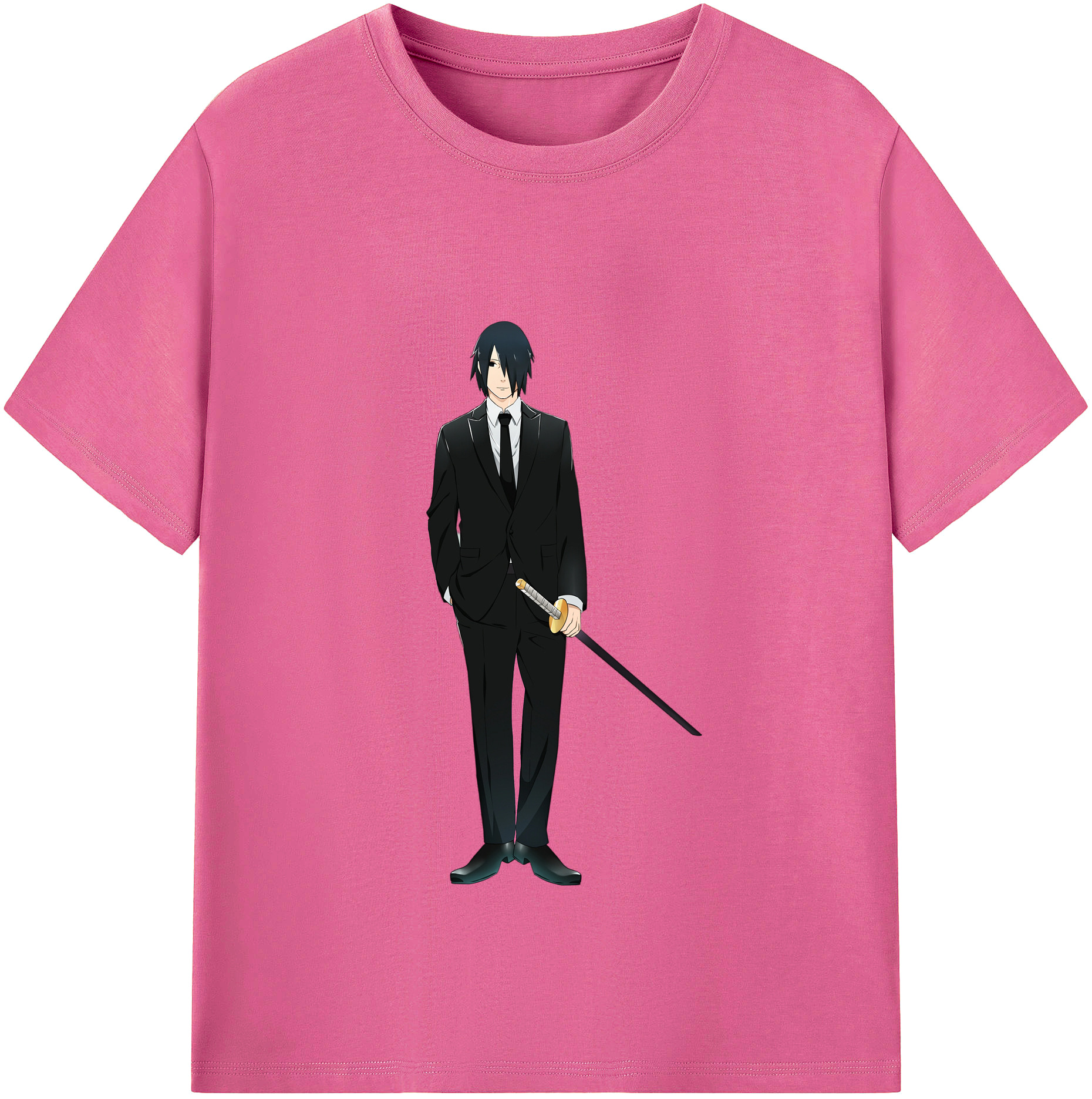（画像用） NARUTO -ナルト- うちは サスケ Uchiha Sasuke レディースカジュアルプリントTシャツ（綿100％）