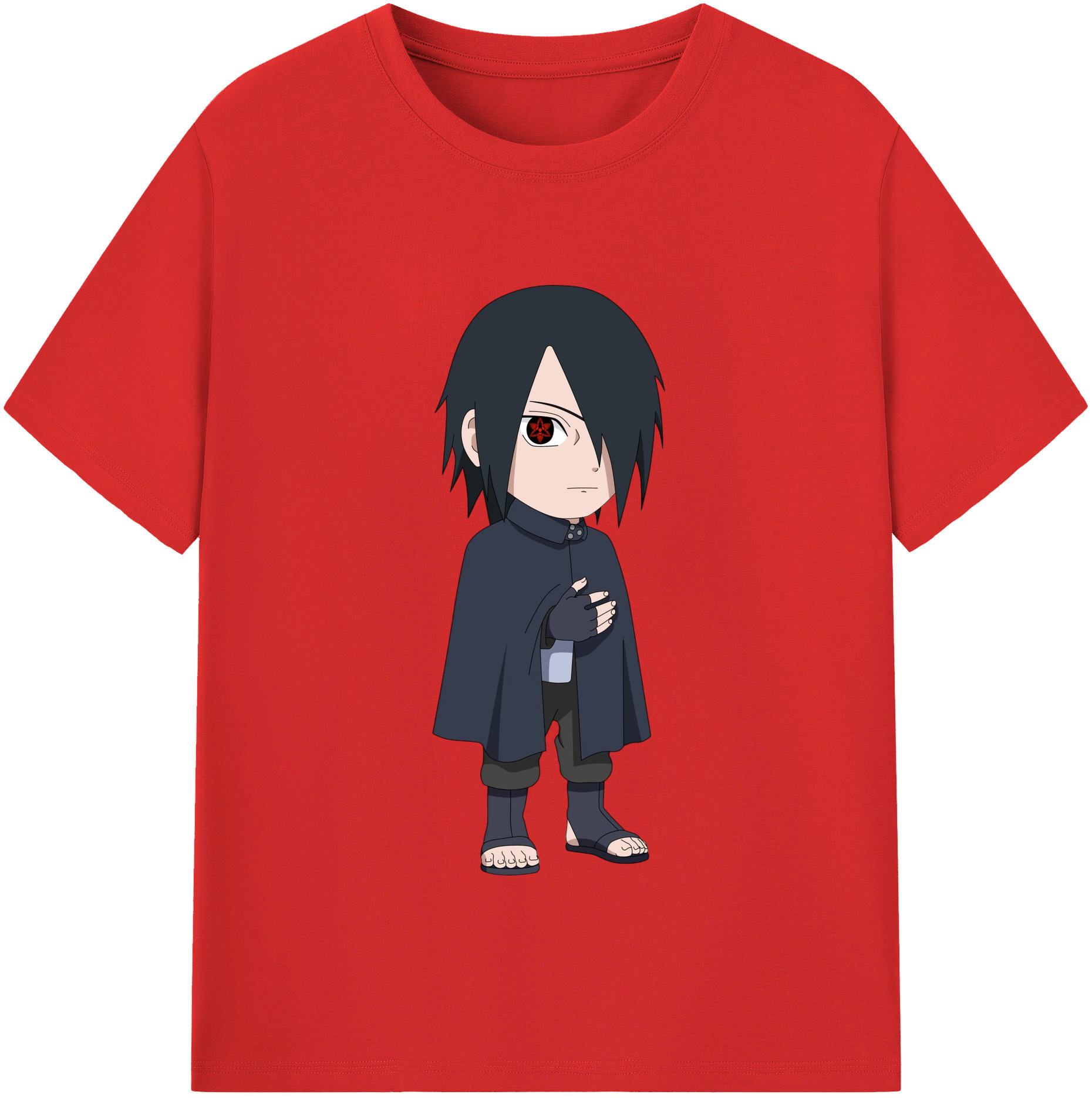 （画像用） NARUTO -ナルト- うちは サスケ Uchiha Sasuke レディースカジュアルプリントTシャツ（綿100％）