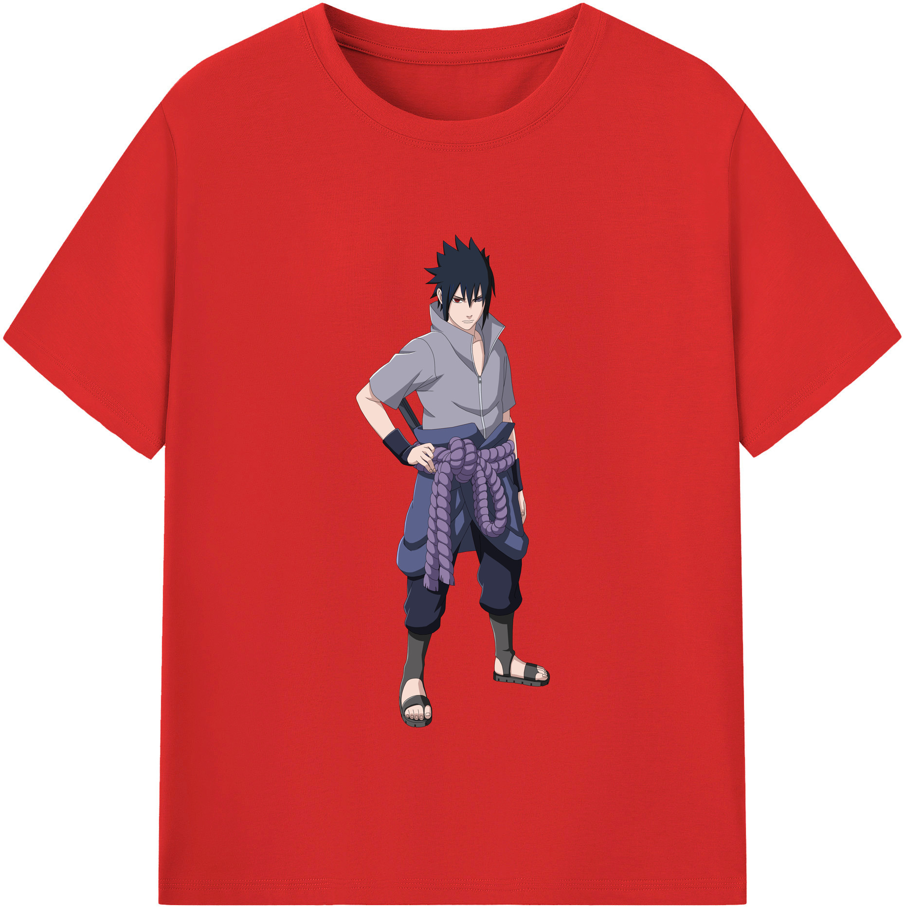 （画像用） NARUTO -ナルト- うちは サスケ Uchiha Sasuke レディースカジュアルプリントTシャツ（綿100％）