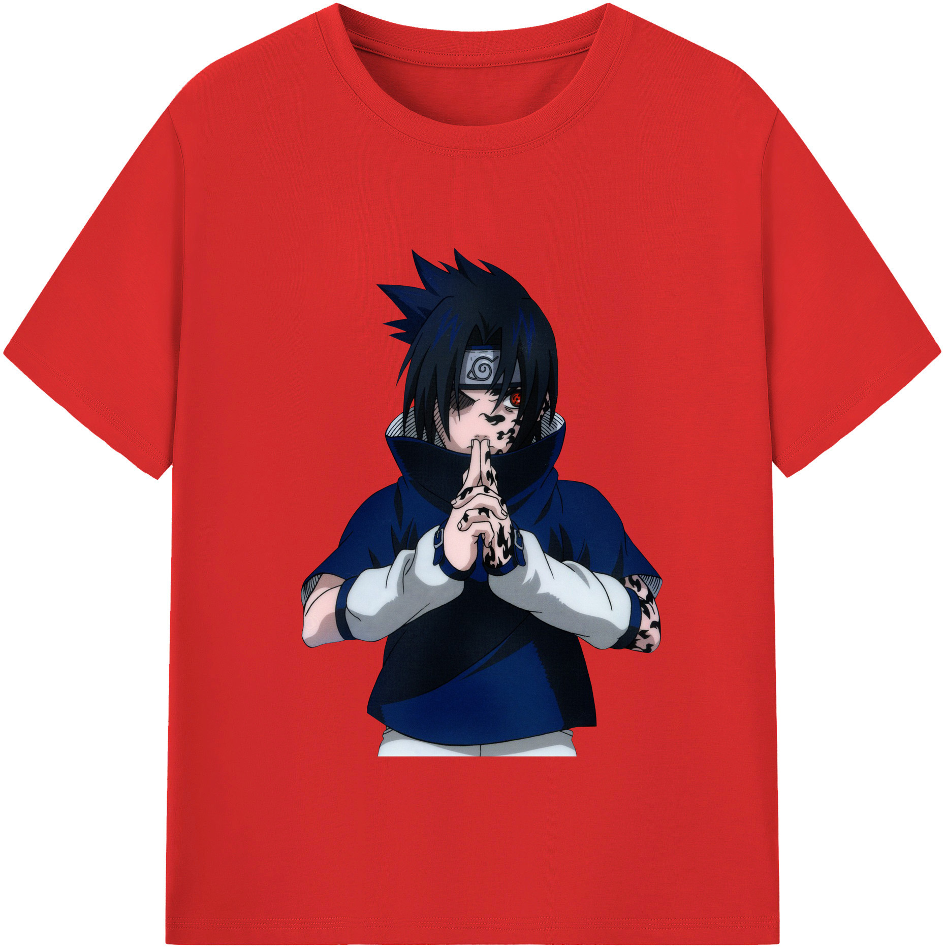 （画像用） NARUTO -ナルト- うちは サスケ Uchiha Sasuke レディースカジュアルプリントTシャツ（綿100％）