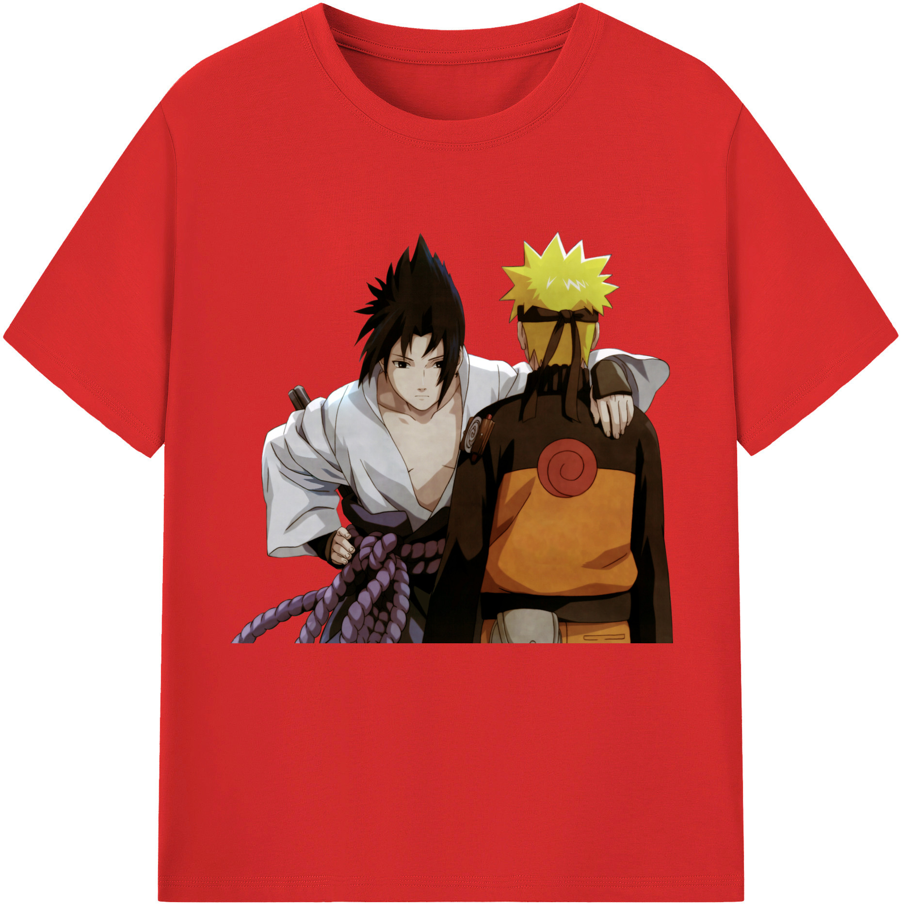 （画像用） NARUTO -ナルト- うちは サスケ Uchiha Sasuke レディースカジュアルプリントTシャツ（綿100％）