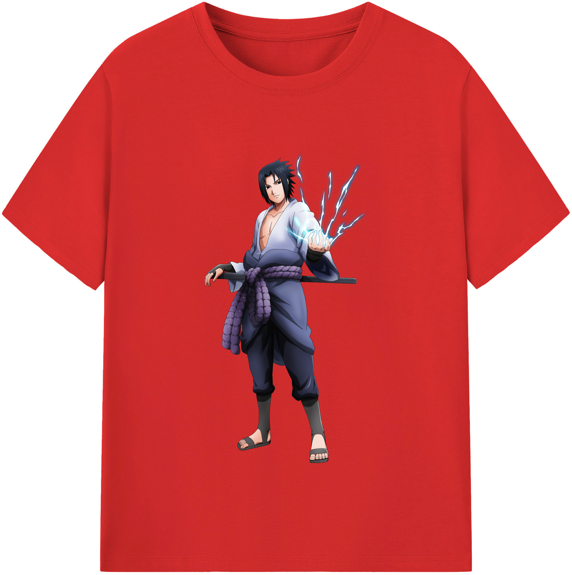 （画像用） NARUTO -ナルト- うちは サスケ Uchiha Sasuke レディースカジュアルプリントTシャツ（綿100％）
