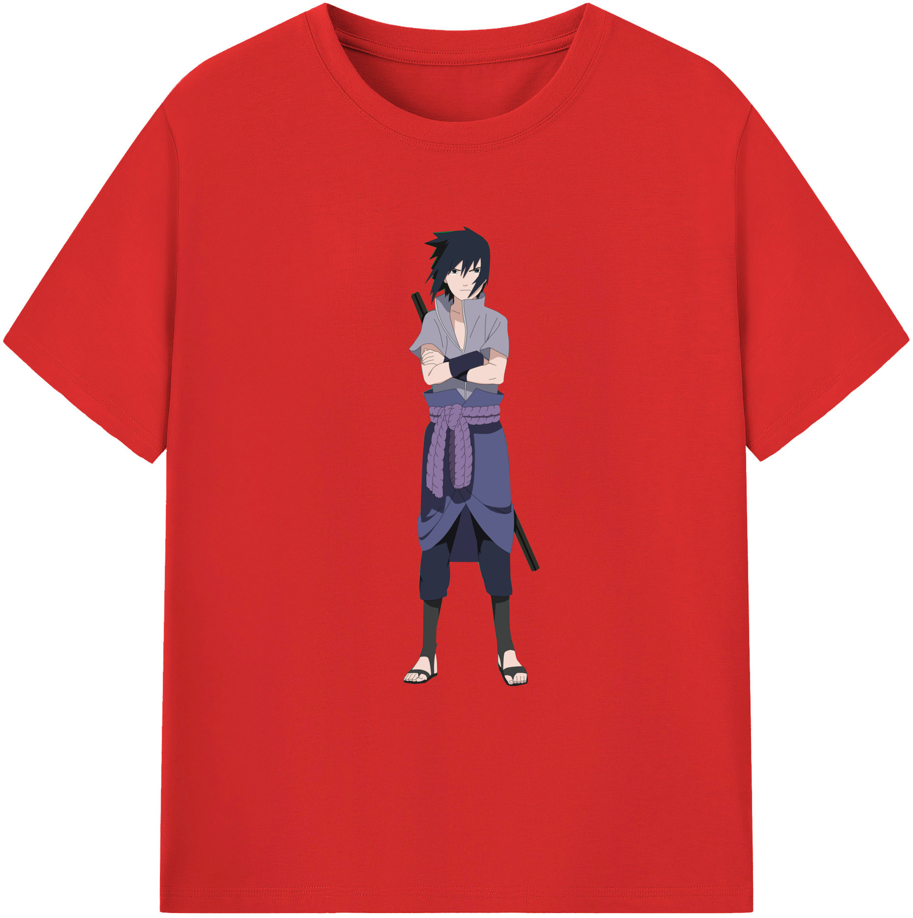 （画像用） NARUTO -ナルト- うちは サスケ Uchiha Sasuke レディースカジュアルプリントTシャツ（綿100％）