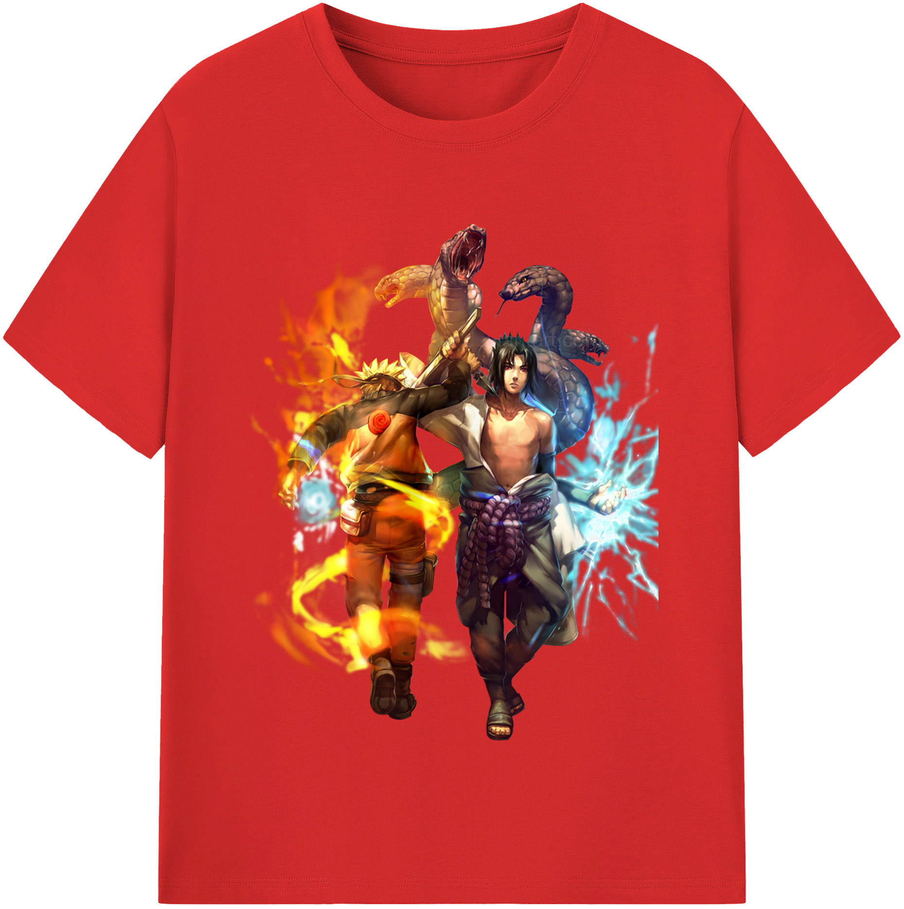 （画像用） NARUTO -ナルト- うちは サスケ Uchiha Sasuke レディースカジュアルプリントTシャツ（綿100％）