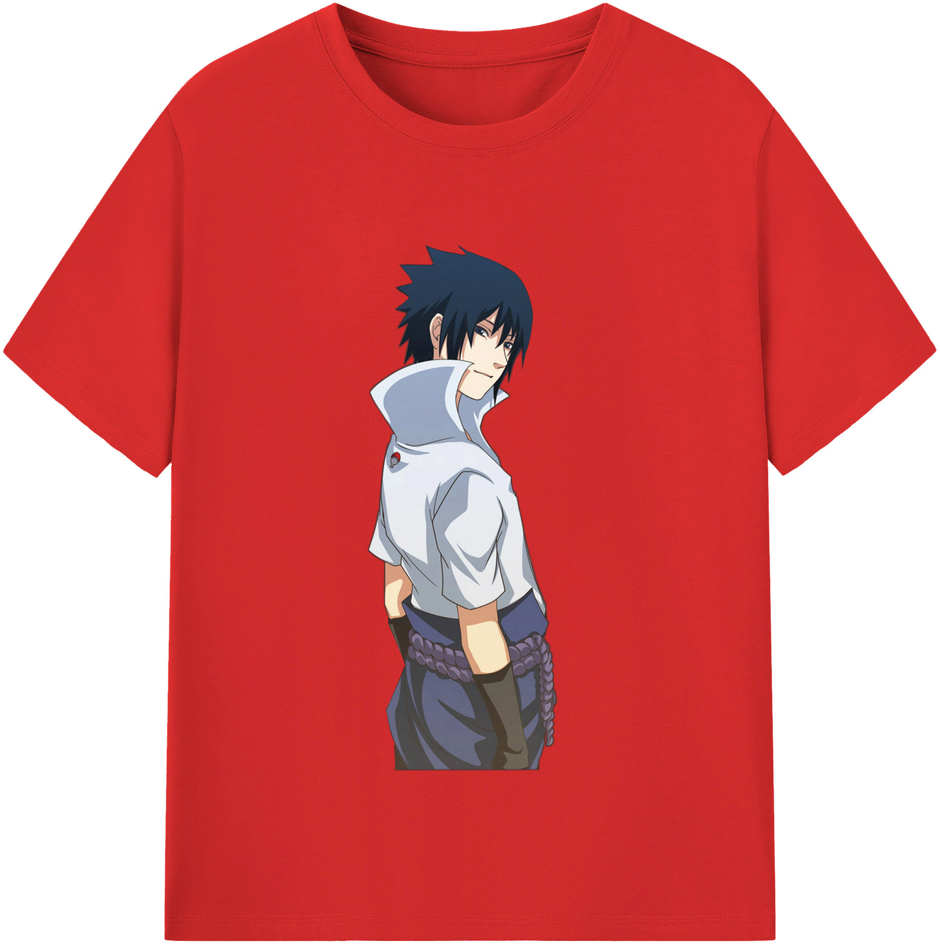 （画像用） NARUTO -ナルト- うちは サスケ Uchiha Sasuke レディースカジュアルプリントTシャツ（綿100％）