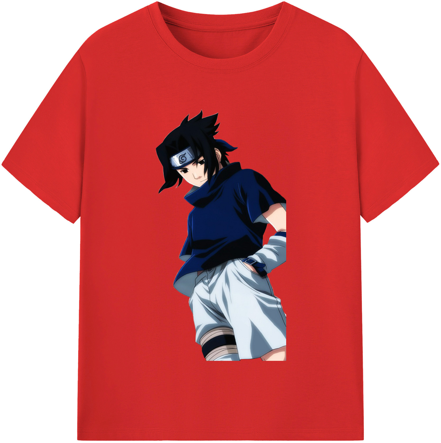 （画像用） NARUTO -ナルト- うちは サスケ Uchiha Sasuke レディースカジュアルプリントTシャツ（綿100％）