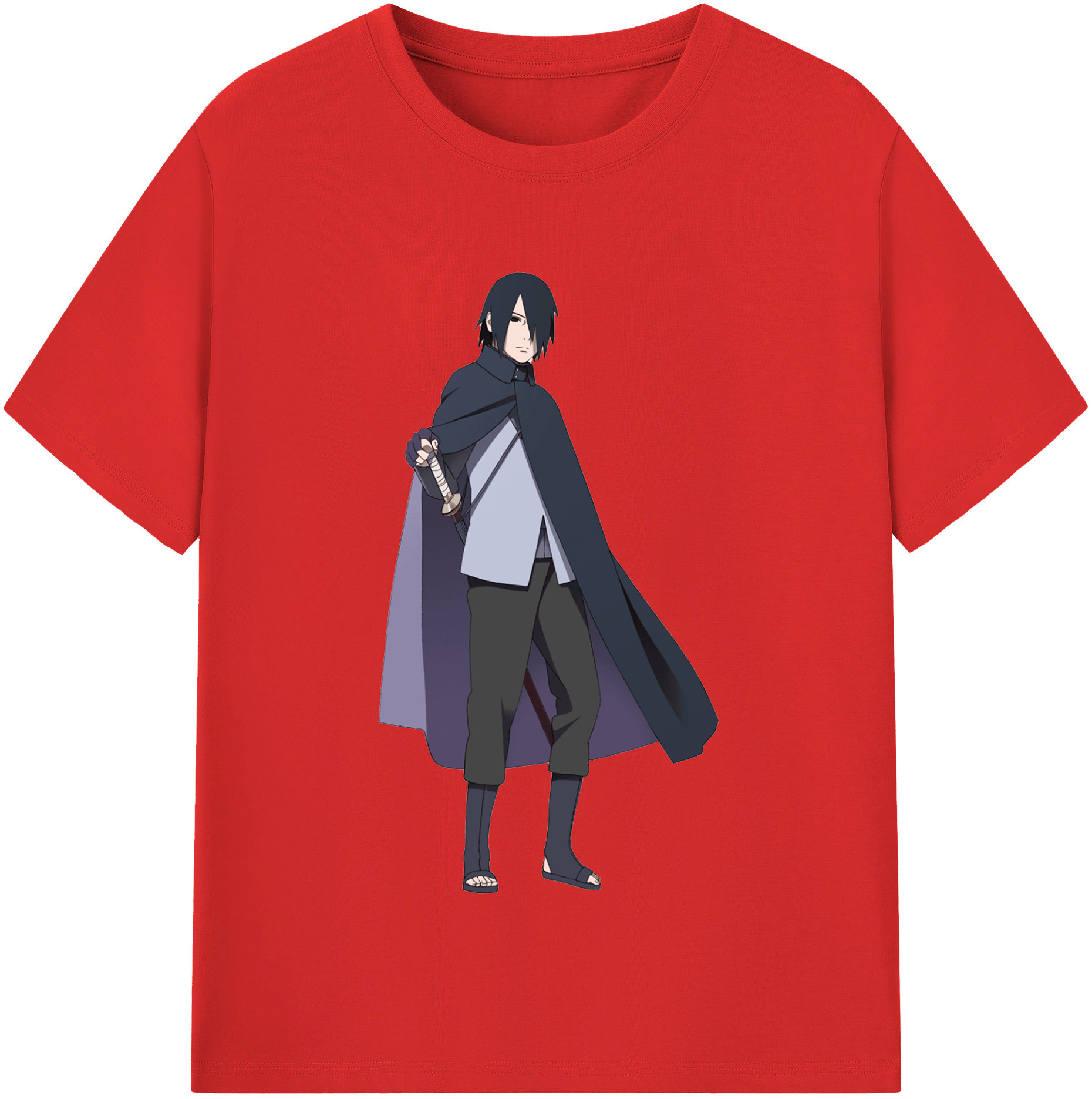（画像用） NARUTO -ナルト- うちは サスケ Uchiha Sasuke レディースカジュアルプリントTシャツ（綿100％）