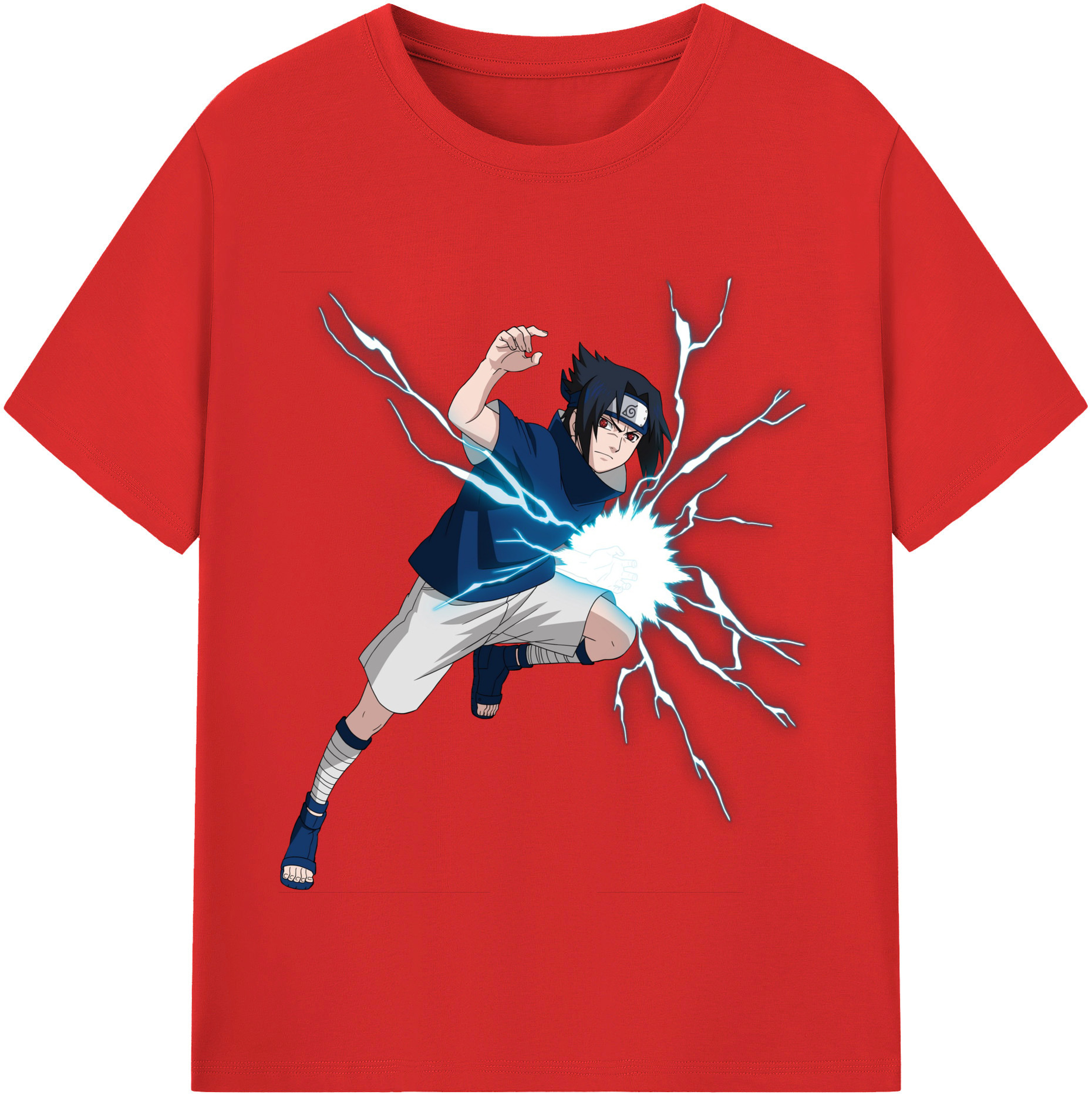 （画像用） NARUTO -ナルト- うちは サスケ Uchiha Sasuke レディースカジュアルプリントTシャツ（綿100％）