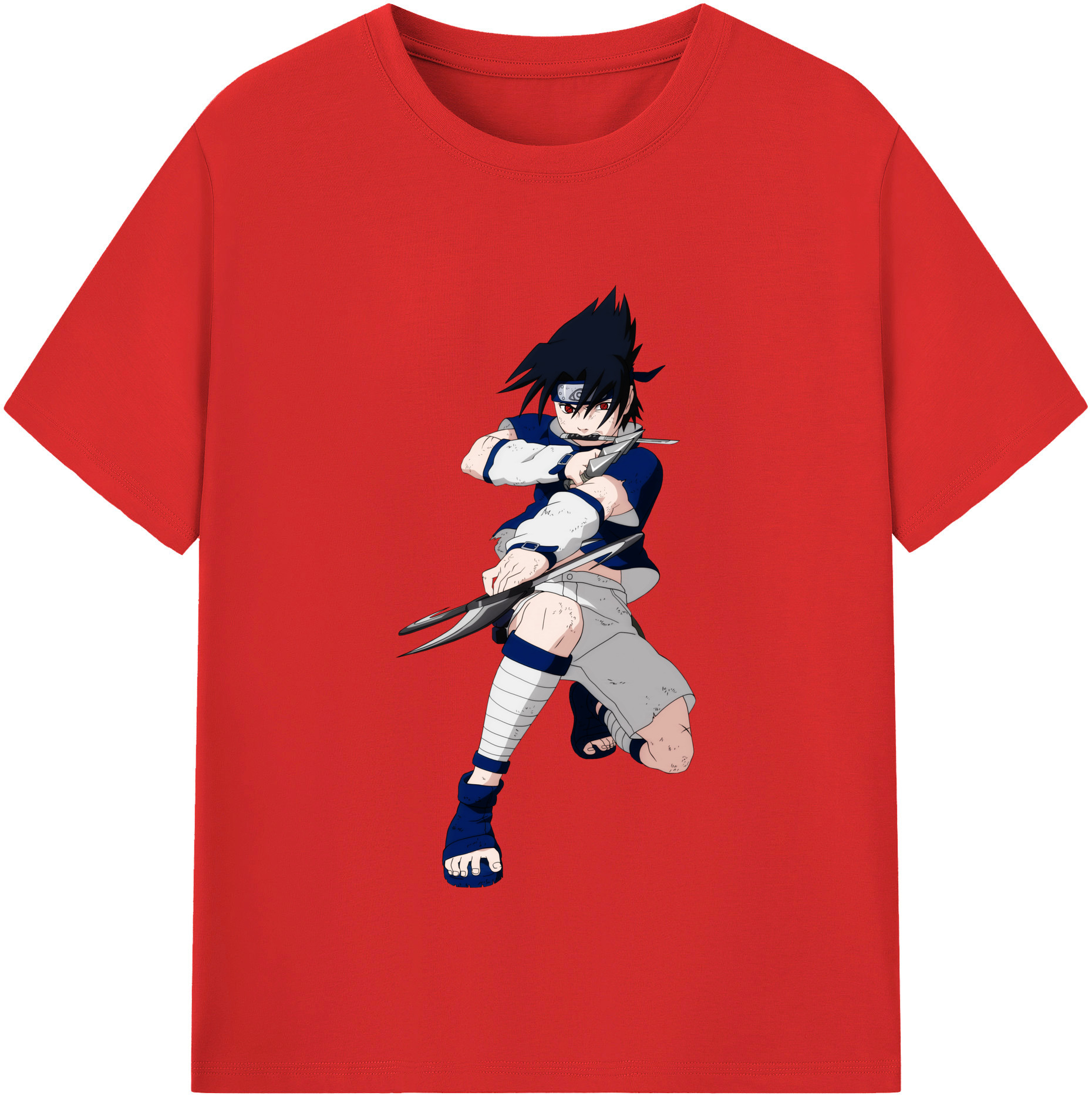 （画像用） NARUTO -ナルト- うちは サスケ Uchiha Sasuke レディースカジュアルプリントTシャツ（綿100％）
