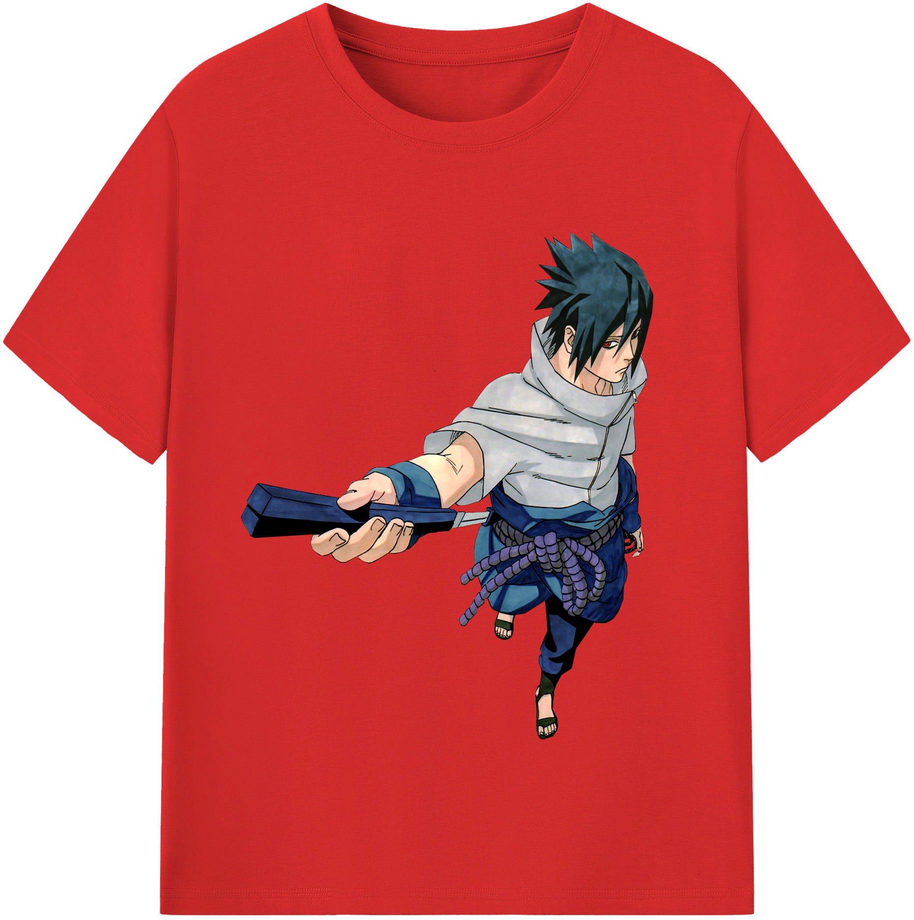 （画像用） NARUTO -ナルト- うちは サスケ Uchiha Sasuke レディースカジュアルプリントTシャツ（綿100％）
