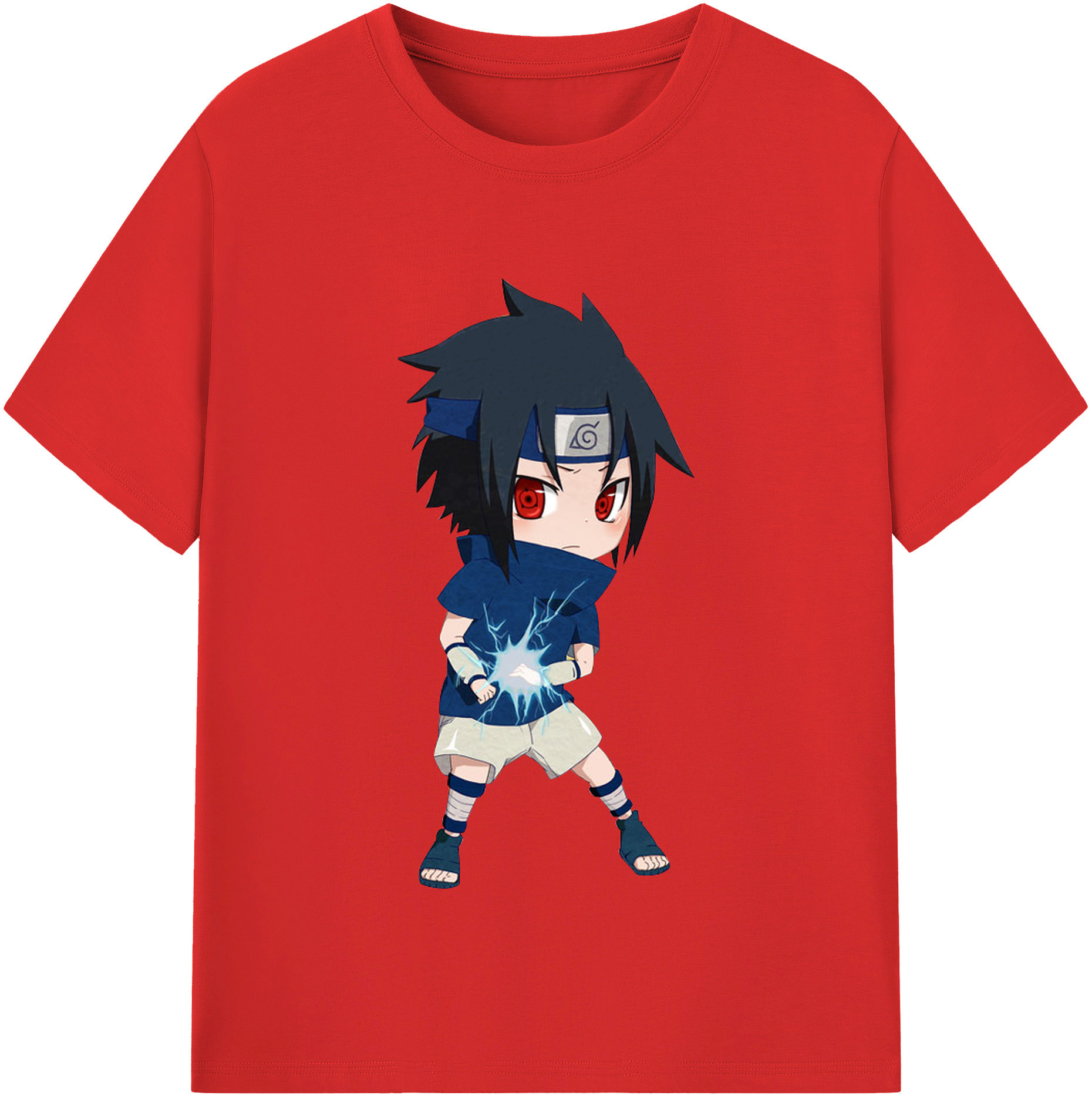 （画像用） NARUTO -ナルト- うちは サスケ Uchiha Sasuke レディースカジュアルプリントTシャツ（綿100％）