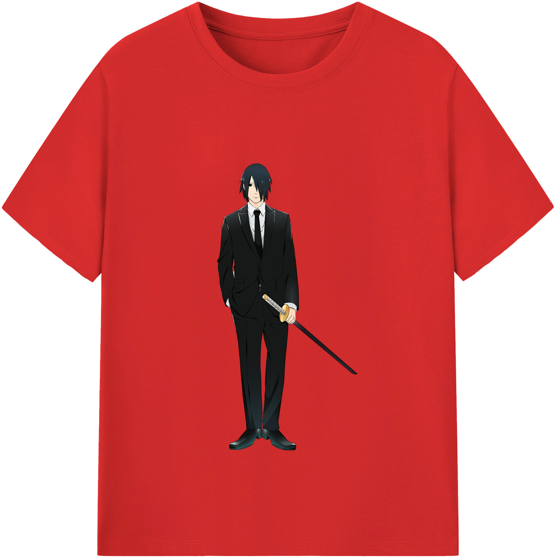 （画像用） NARUTO -ナルト- うちは サスケ Uchiha Sasuke レディースカジュアルプリントTシャツ（綿100％）