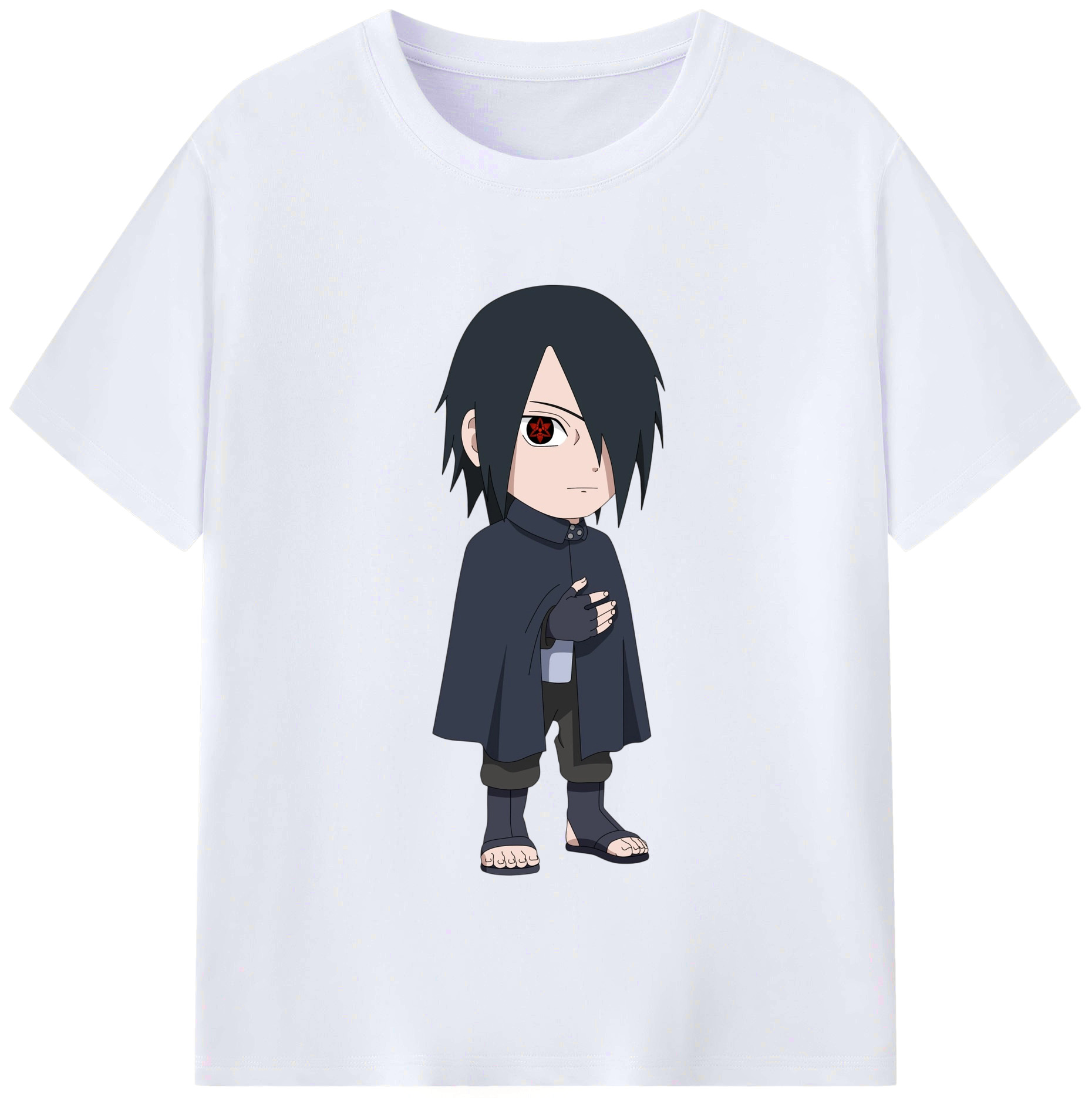 （画像用） NARUTO -ナルト- うちは サスケ Uchiha Sasuke レディースカジュアルプリントTシャツ（綿100％）