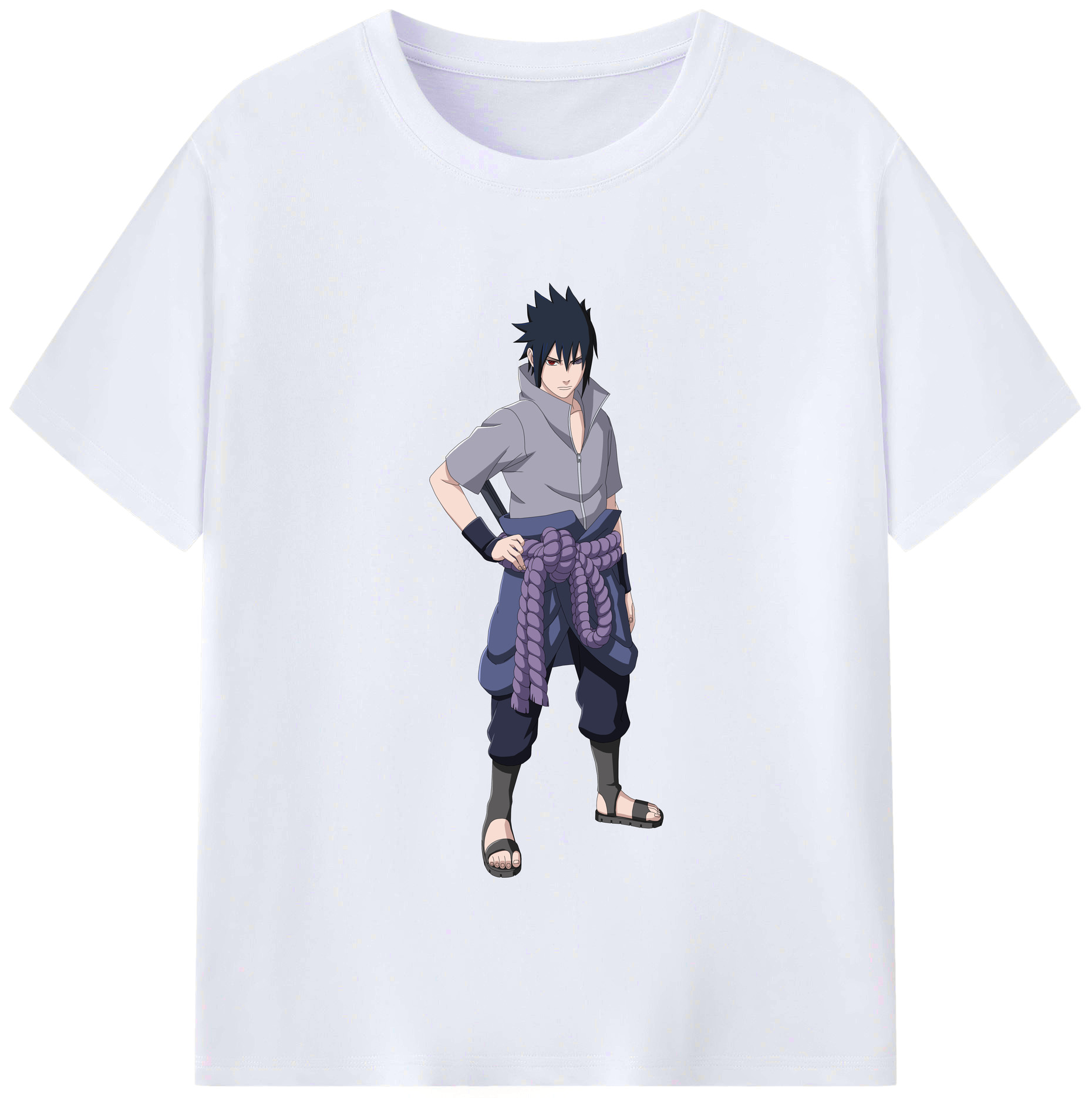 （画像用） NARUTO -ナルト- うちは サスケ Uchiha Sasuke レディースカジュアルプリントTシャツ（綿100％）