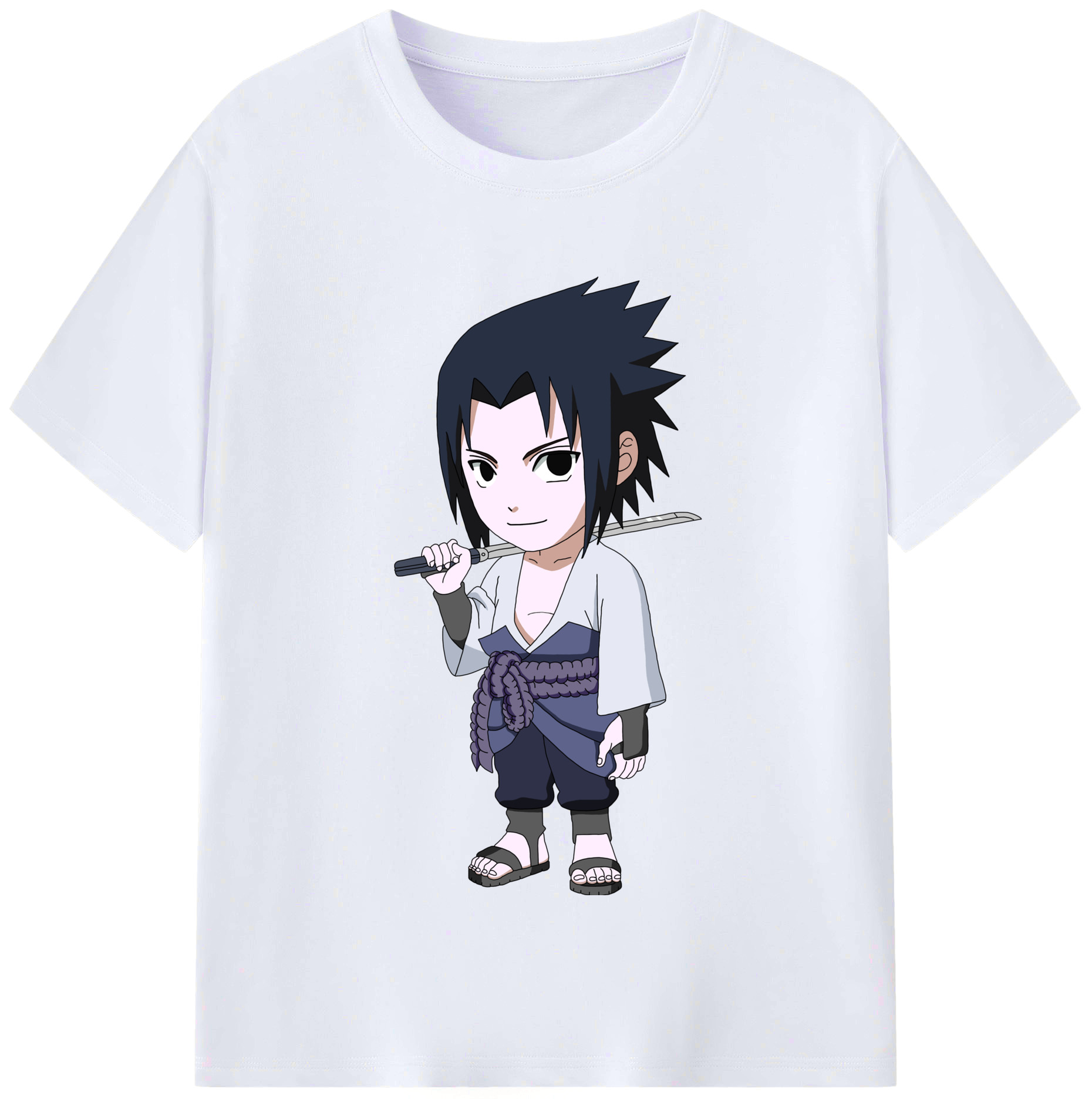 （画像用） NARUTO -ナルト- うちは サスケ Uchiha Sasuke レディースカジュアルプリントTシャツ（綿100％）