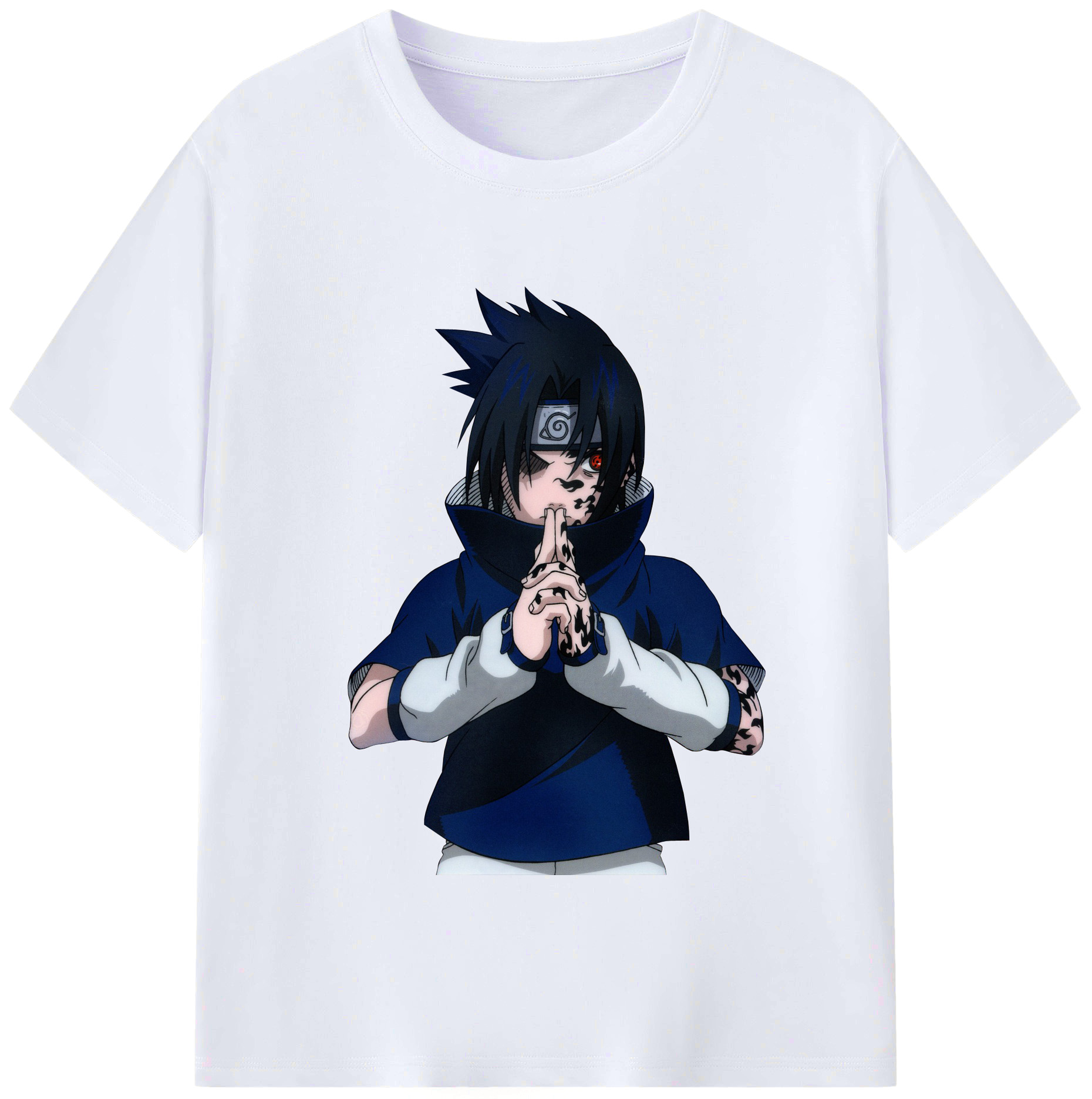 （画像用） NARUTO -ナルト- うちは サスケ Uchiha Sasuke レディースカジュアルプリントTシャツ（綿100％）