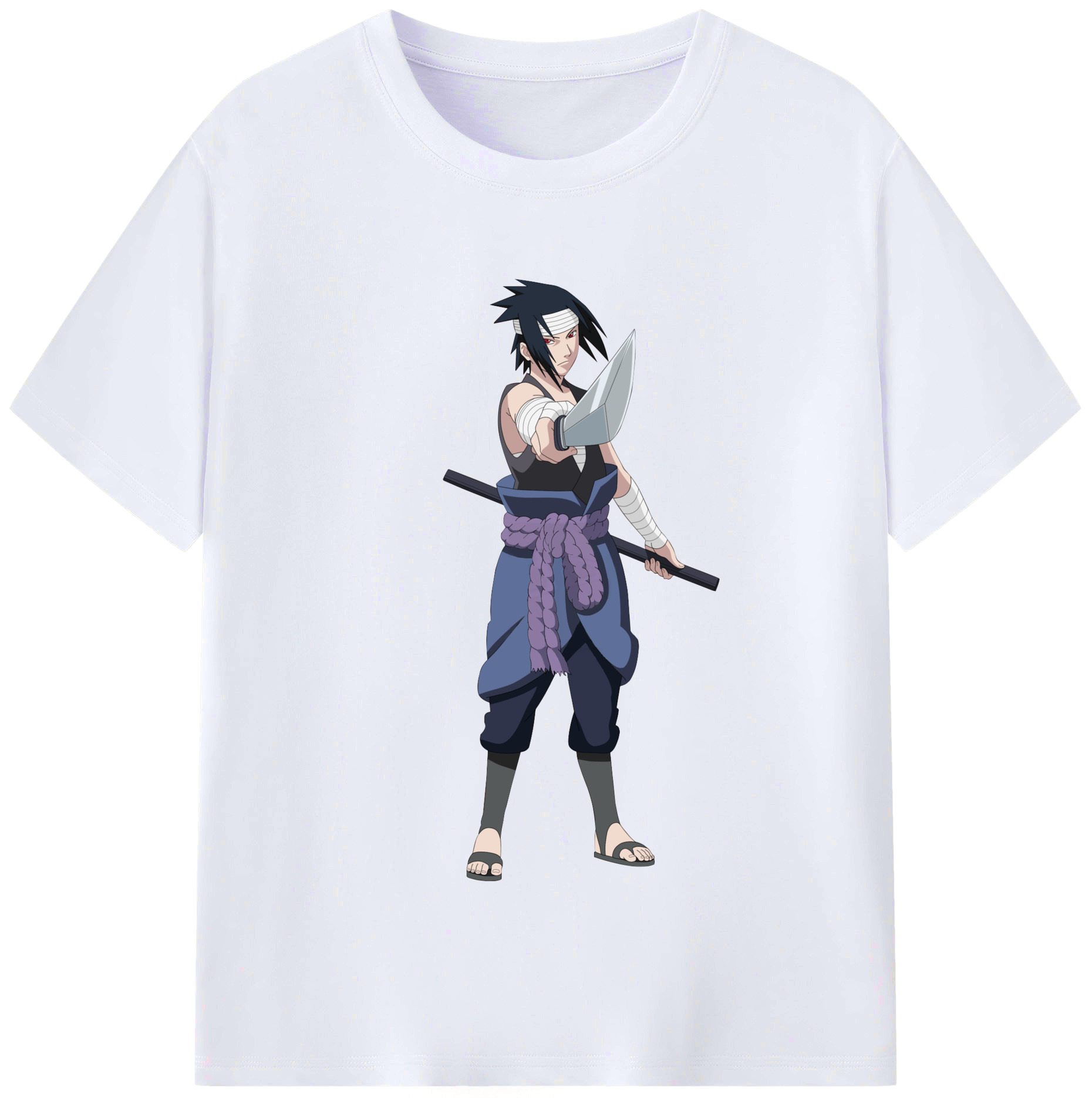 （画像用） NARUTO -ナルト- うちは サスケ Uchiha Sasuke レディースカジュアルプリントTシャツ（綿100％）