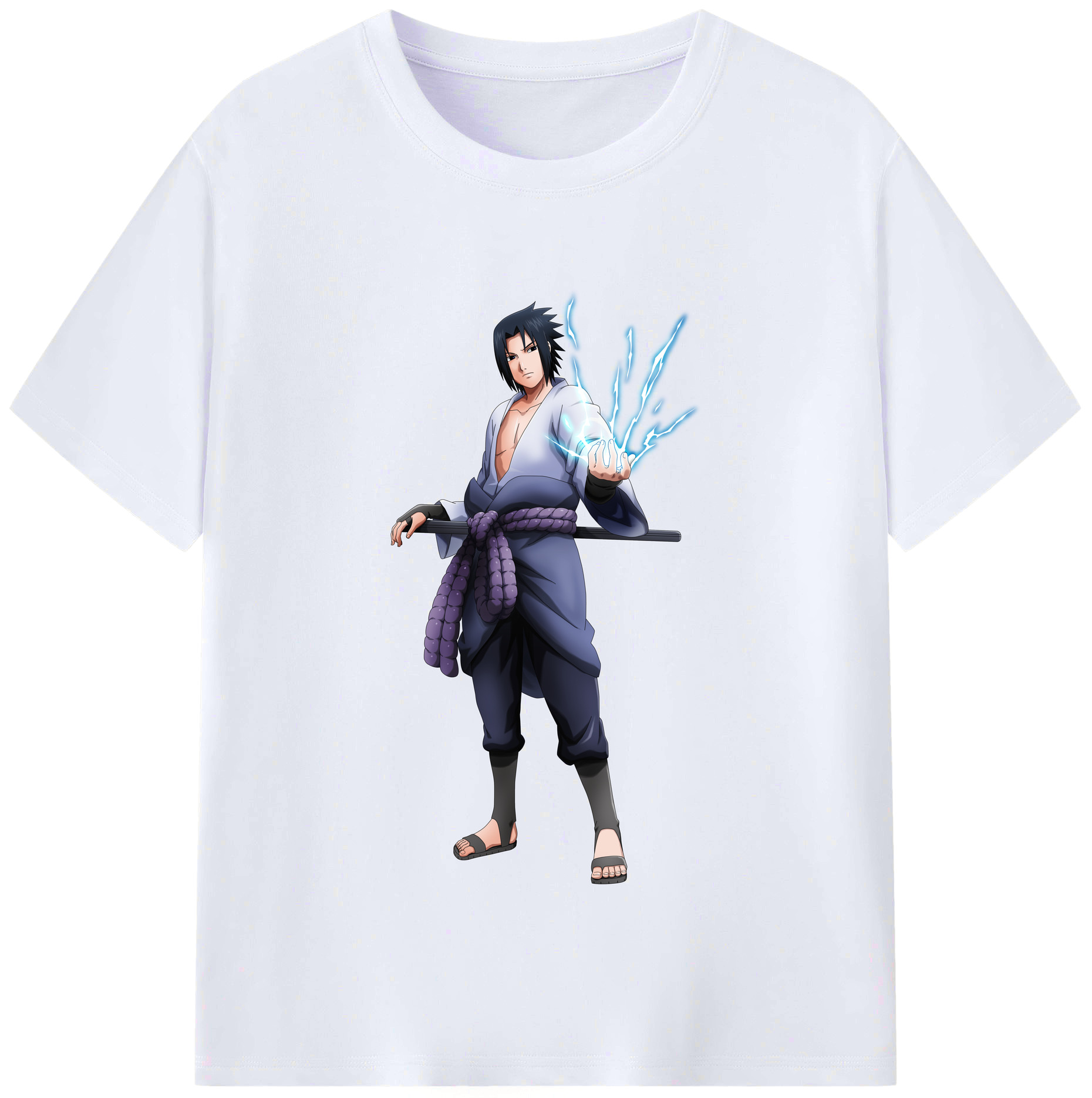（画像用） NARUTO -ナルト- うちは サスケ Uchiha Sasuke レディースカジュアルプリントTシャツ（綿100％）