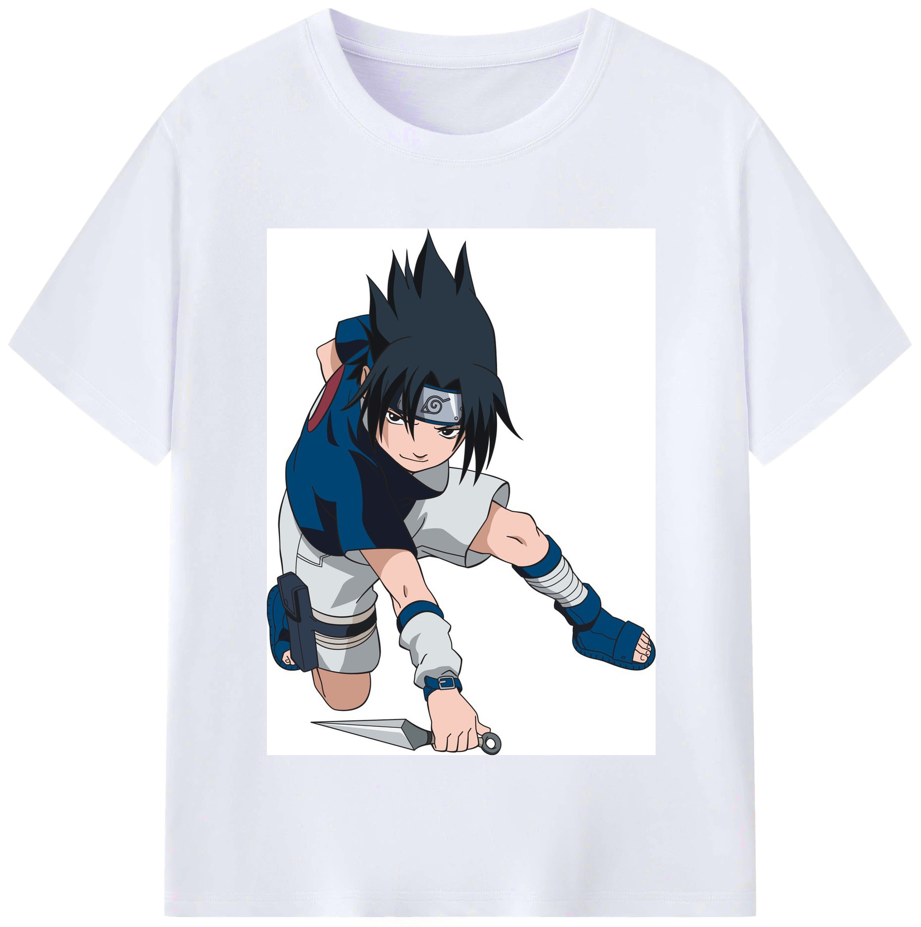 （画像用） NARUTO -ナルト- うちは サスケ Uchiha Sasuke レディースカジュアルプリントTシャツ（綿100％）