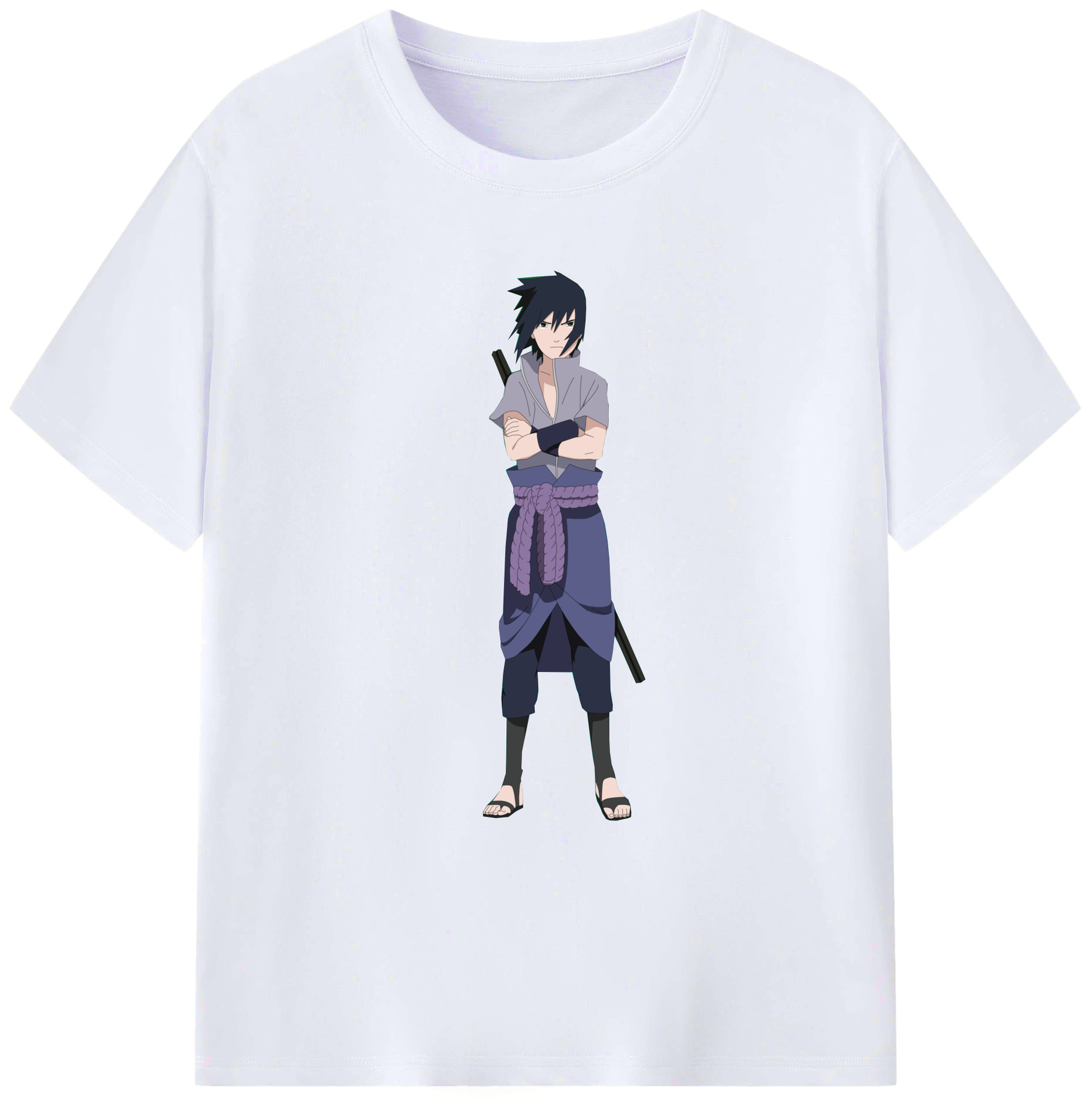 （画像用） NARUTO -ナルト- うちは サスケ Uchiha Sasuke レディースカジュアルプリントTシャツ（綿100％）