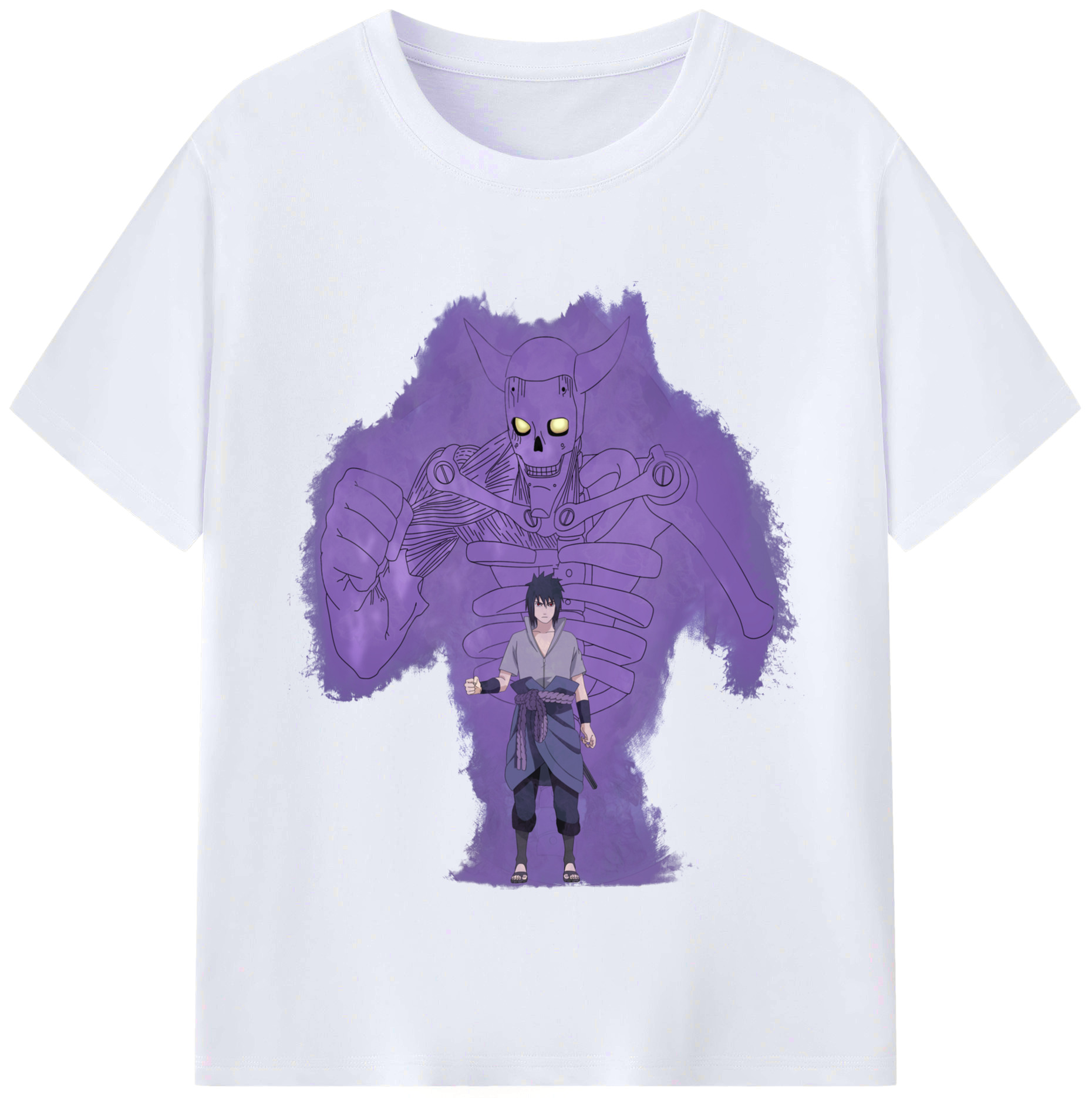 （画像用） NARUTO -ナルト- うちは サスケ Uchiha Sasuke レディースカジュアルプリントTシャツ（綿100％）