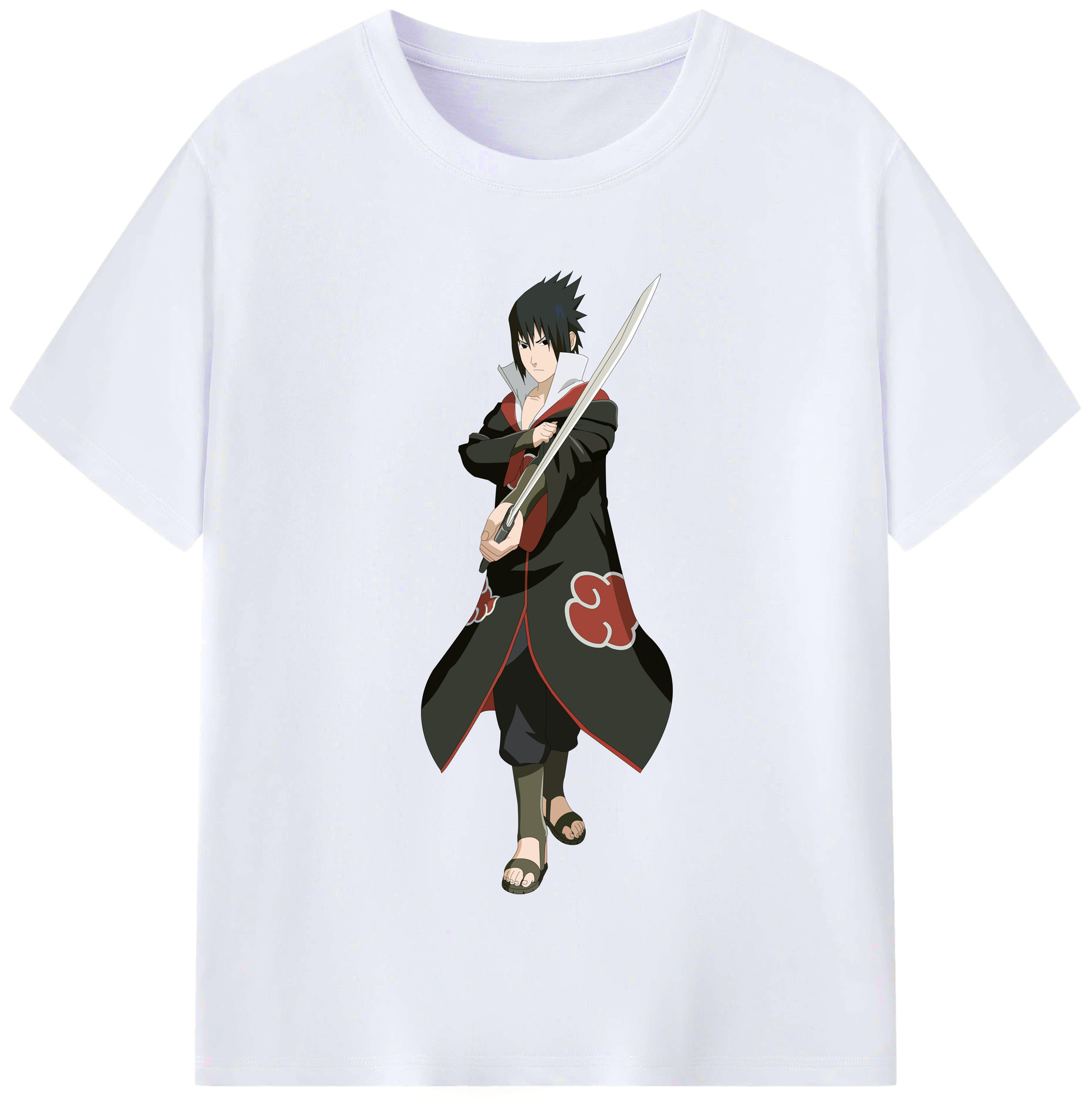 （画像用） NARUTO -ナルト- うちは サスケ Uchiha Sasuke レディースカジュアルプリントTシャツ（綿100％）