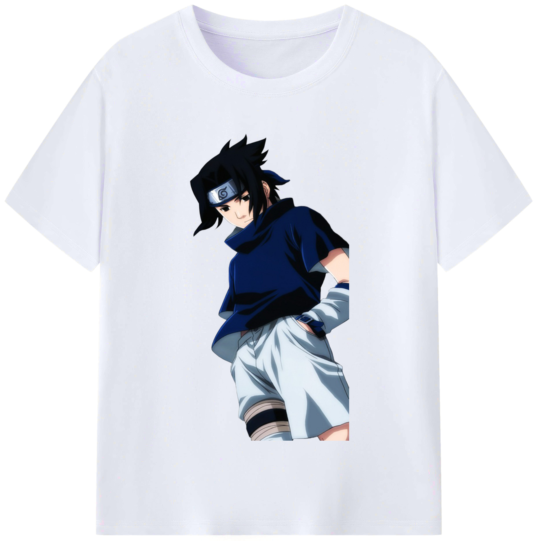 （画像用） NARUTO -ナルト- うちは サスケ Uchiha Sasuke レディースカジュアルプリントTシャツ（綿100％）