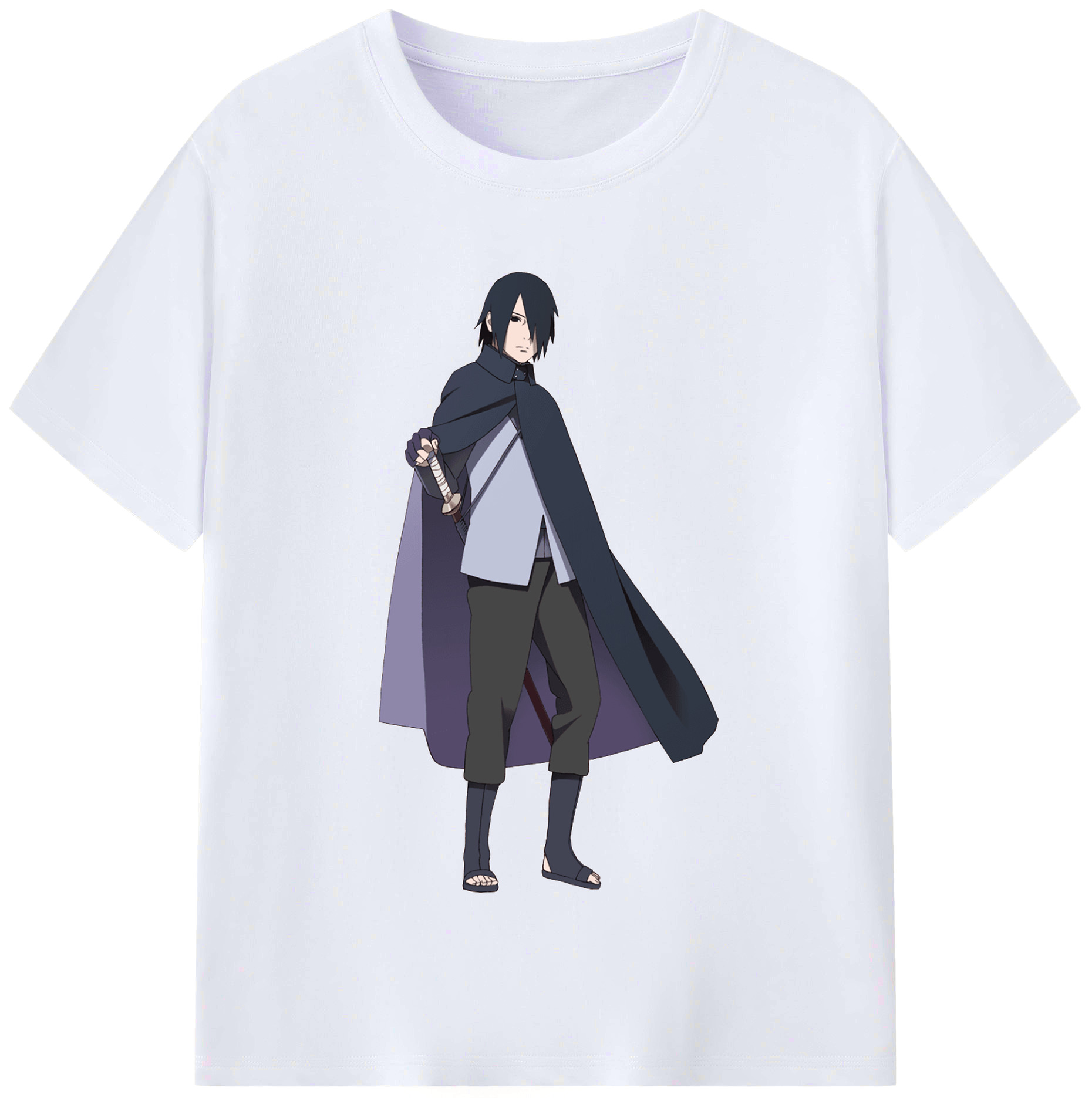 （画像用） NARUTO -ナルト- うちは サスケ Uchiha Sasuke レディースカジュアルプリントTシャツ（綿100％）