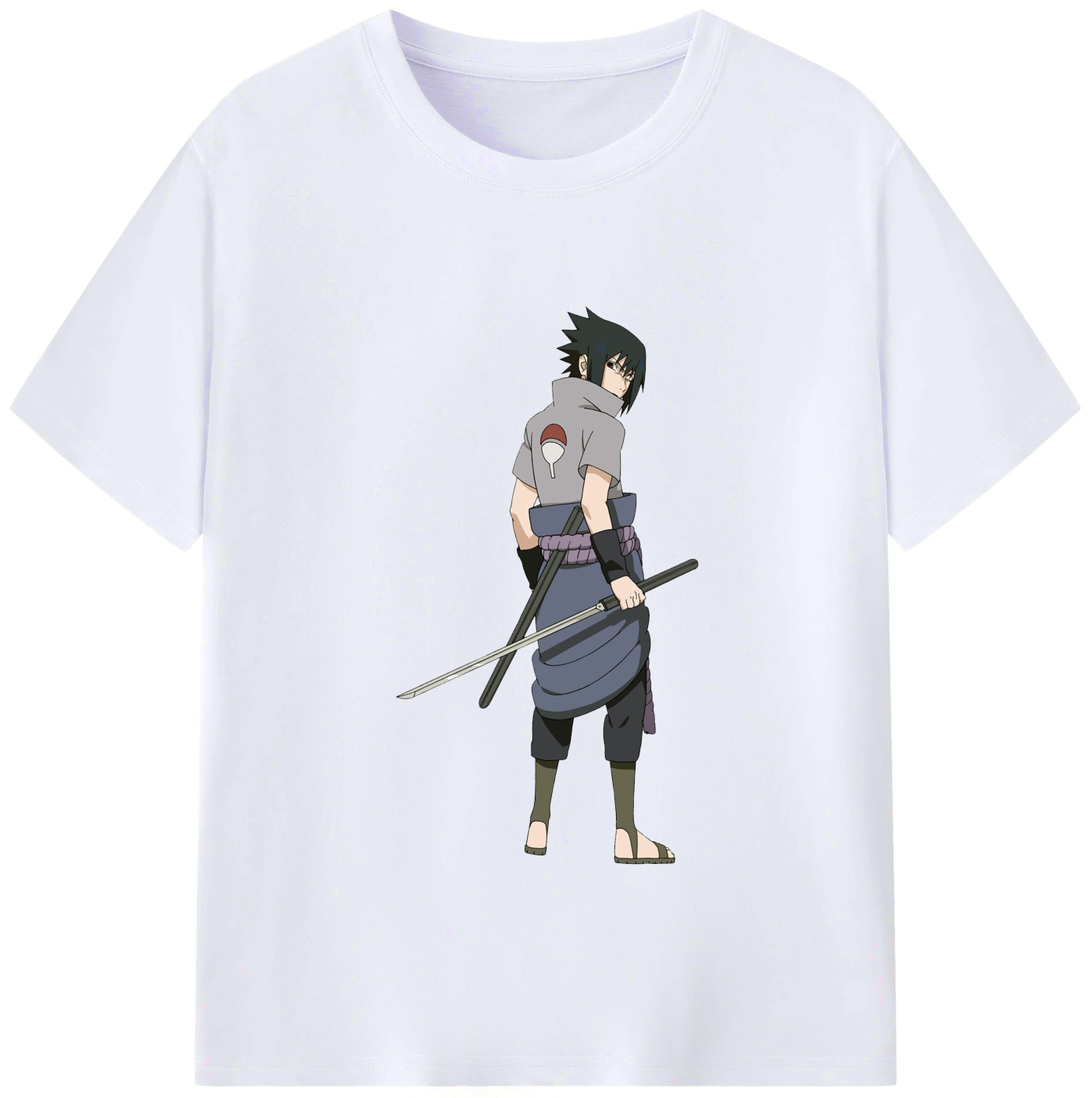 （画像用） NARUTO -ナルト- うちは サスケ Uchiha Sasuke レディースカジュアルプリントTシャツ（綿100％）