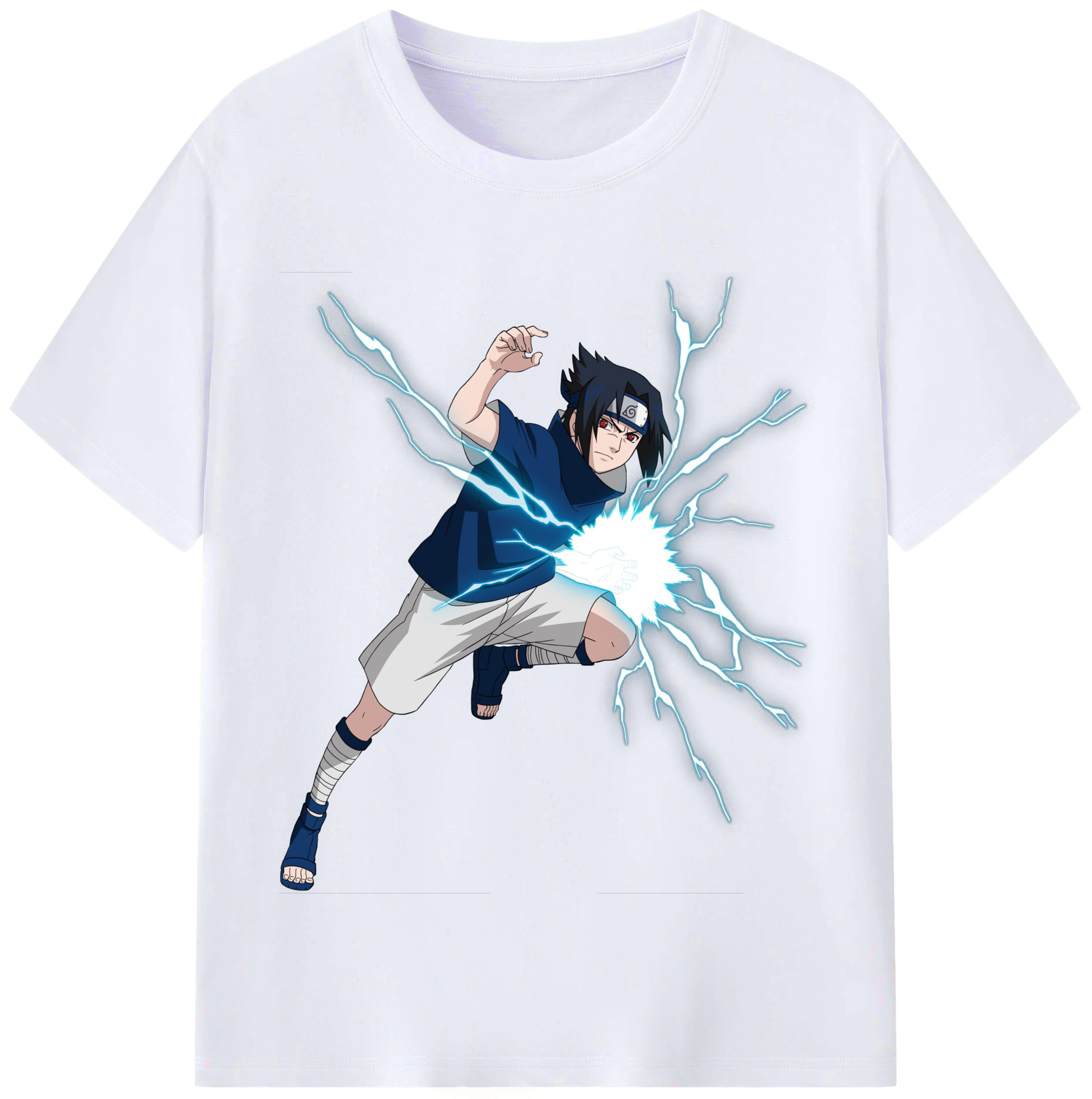 （画像用） NARUTO -ナルト- うちは サスケ Uchiha Sasuke レディースカジュアルプリントTシャツ（綿100％）